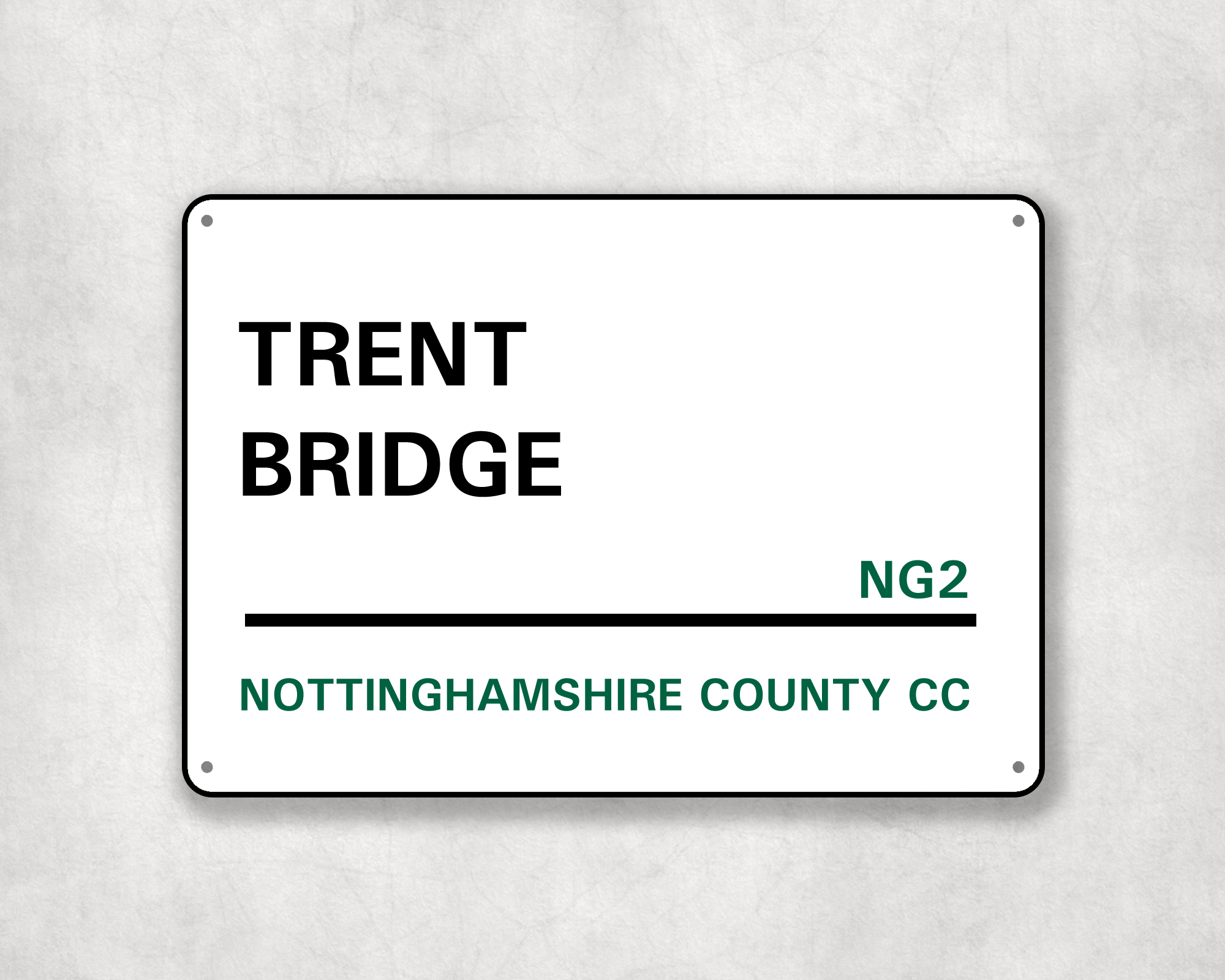 Nottinghamshire County Cricket Club Metal Street Sign