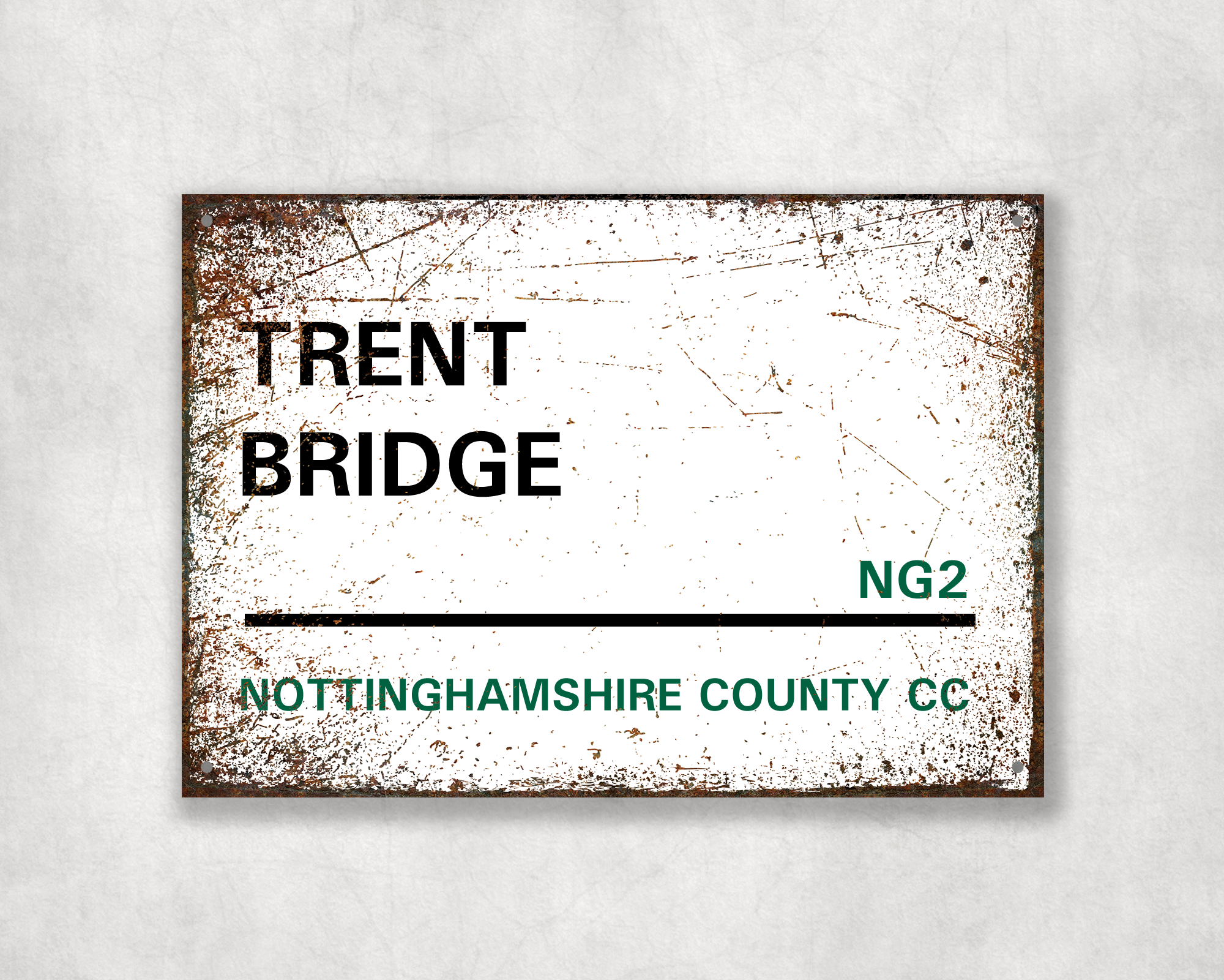 Nottinghamshire County Cricket Club Metal Street Sign