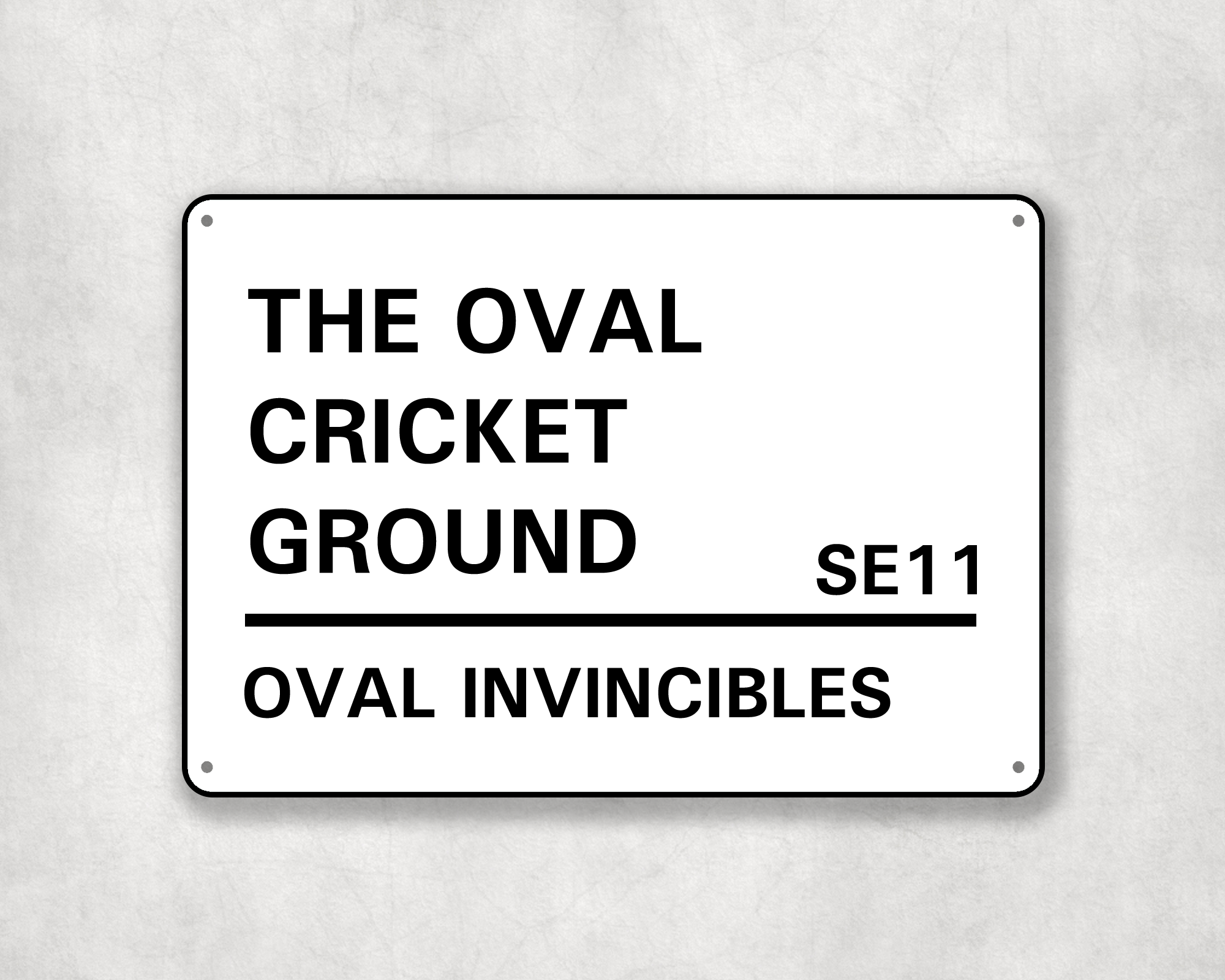 Oval Invincibles Cricket Team Metal Street Sign