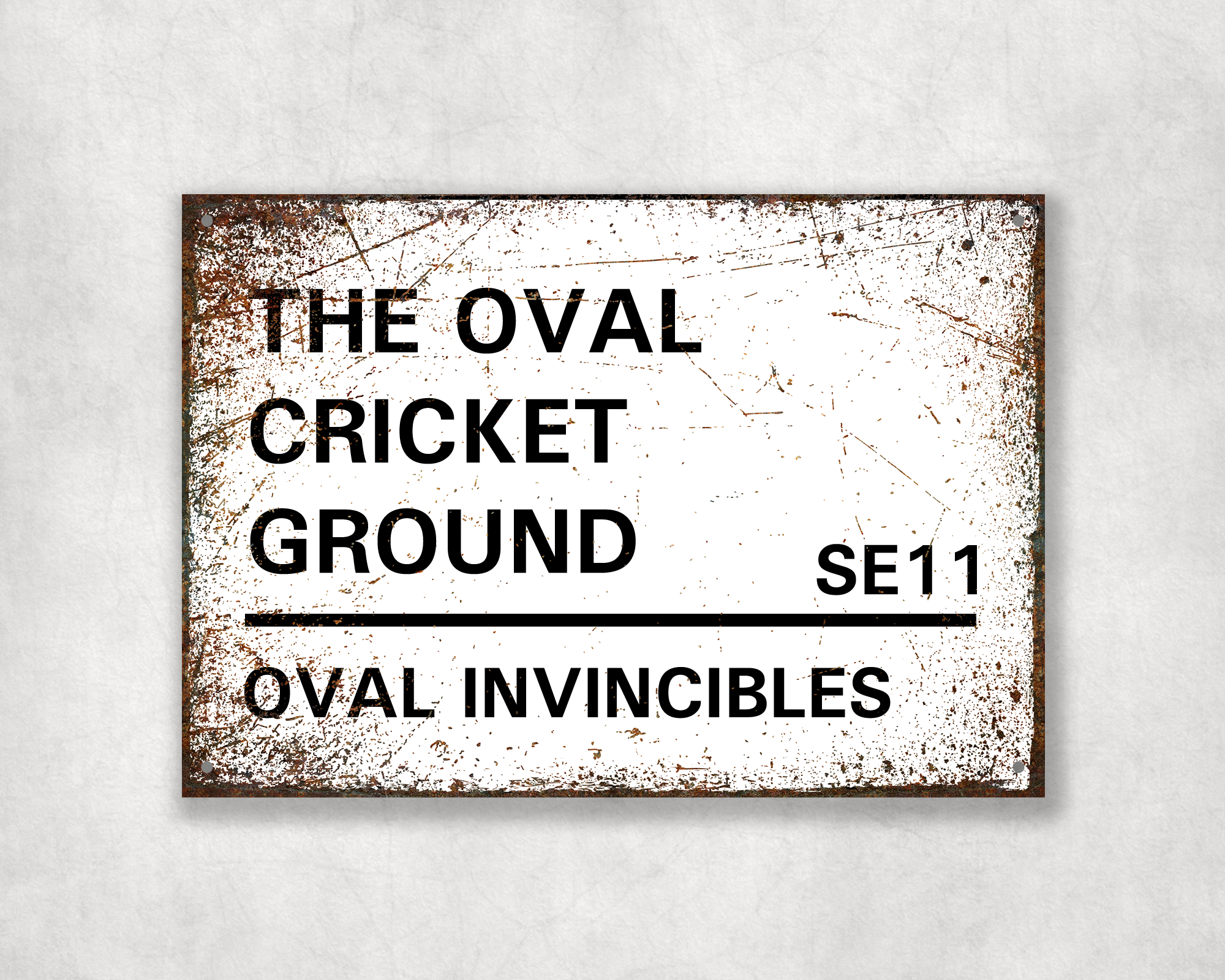 Oval Invincibles Cricket Team Metal Street Sign