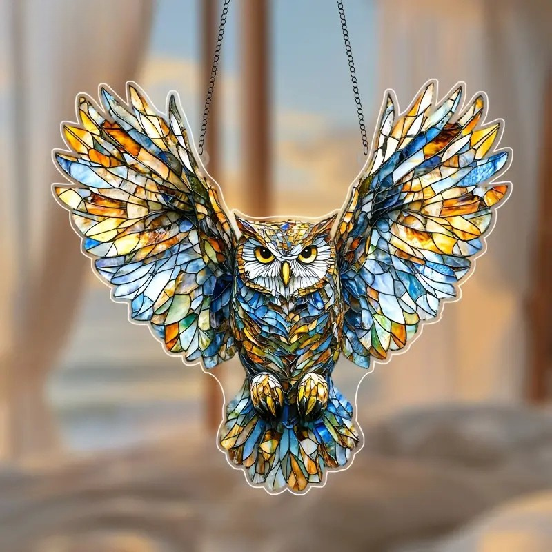 Owl Suncatcher - Charming 2D Window Acrylic Hanging Décor