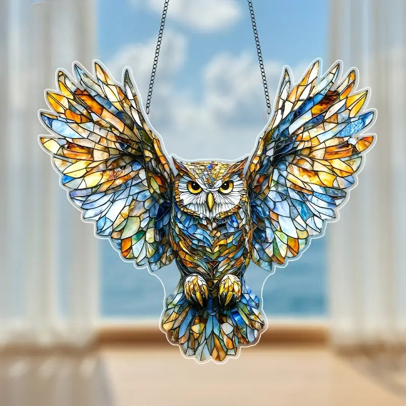 Owl Suncatcher - Charming 2D Window Acrylic Hanging Décor