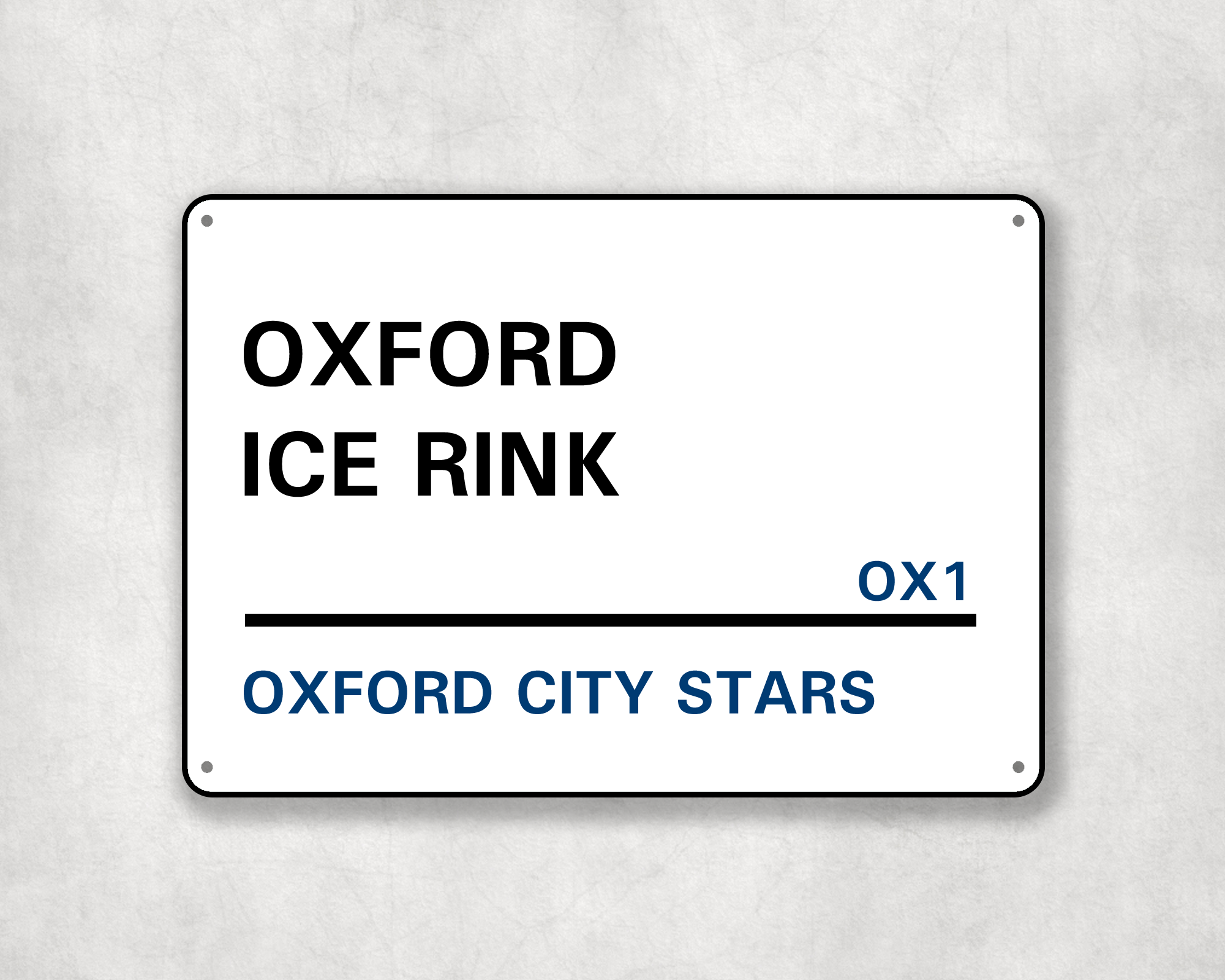 Oxford City Stars Ice Hockey Metal Street Sign