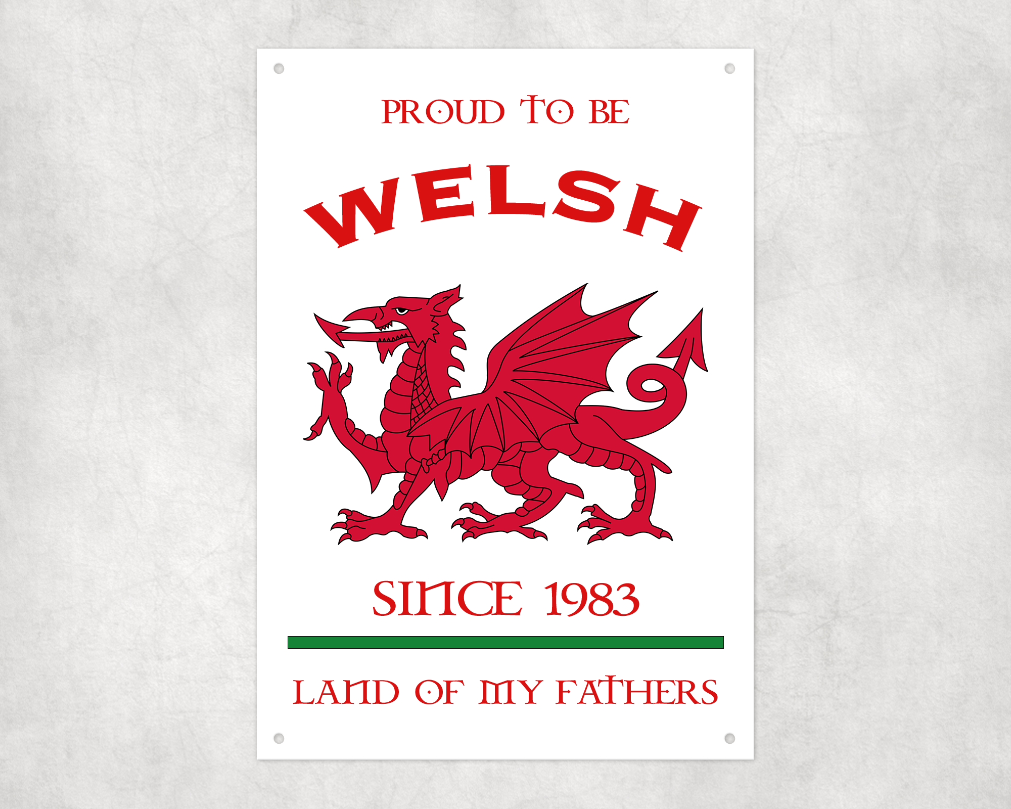 Personalised Proud to be Welsh Metal Sign