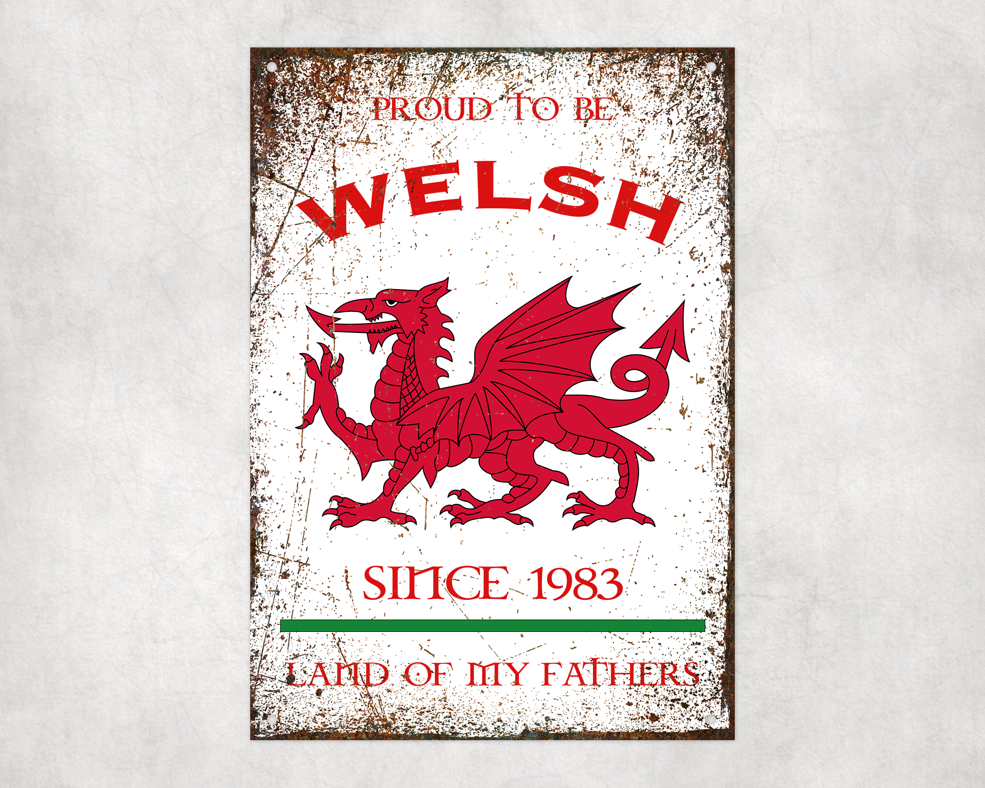 Personalised Proud to be Welsh Metal Sign