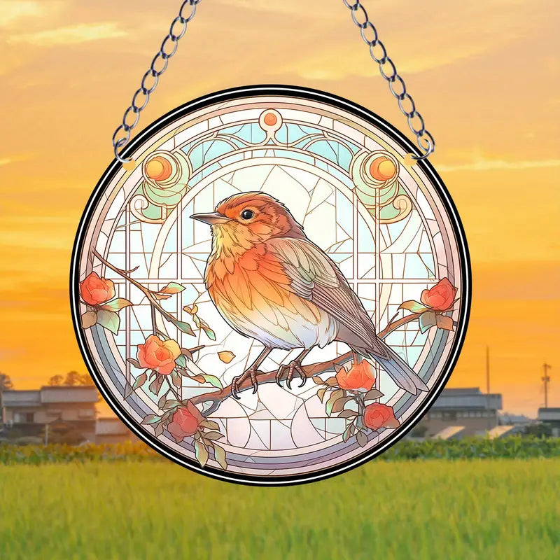 Robin Bird Suncatcher Acrylic Hanging Ornament