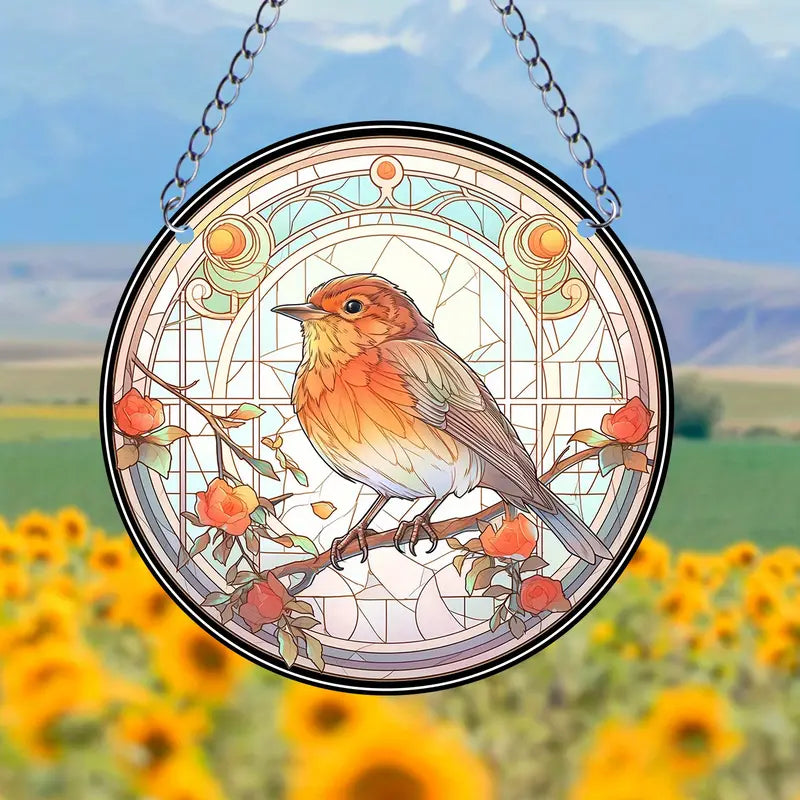 Robin Bird Suncatcher Acrylic Hanging Ornament