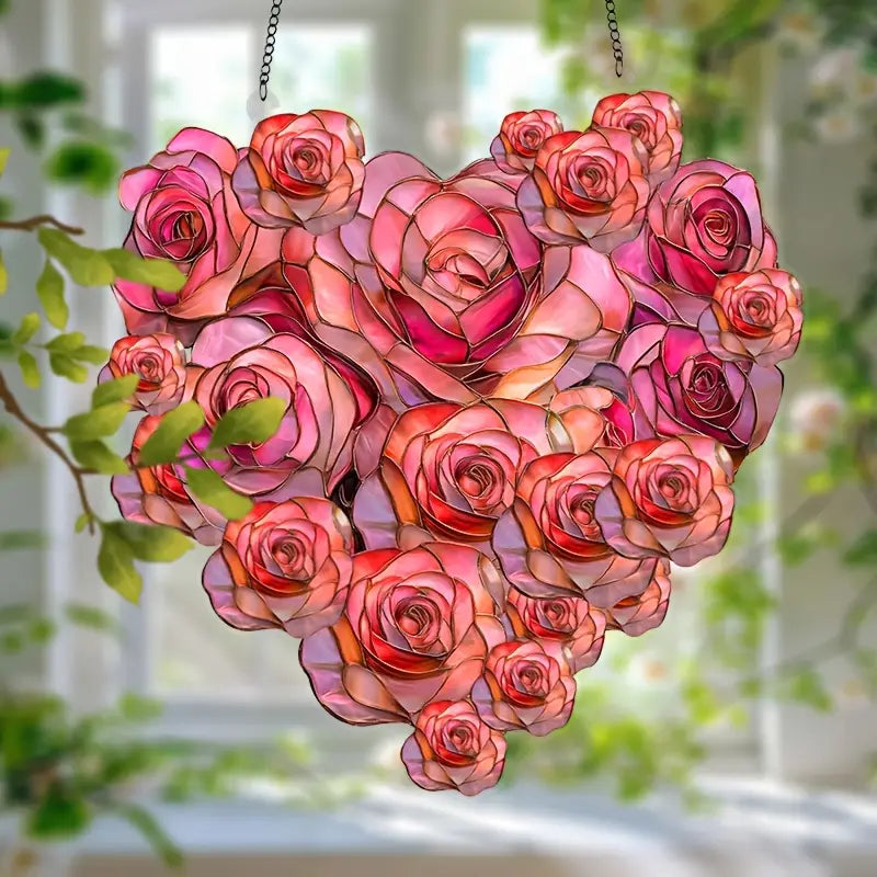 Love Rose Suncatcher Acrylic Hanging Ornament