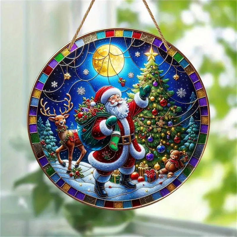 Santa Claus Suncatcher Acrylic Hanging Ornament