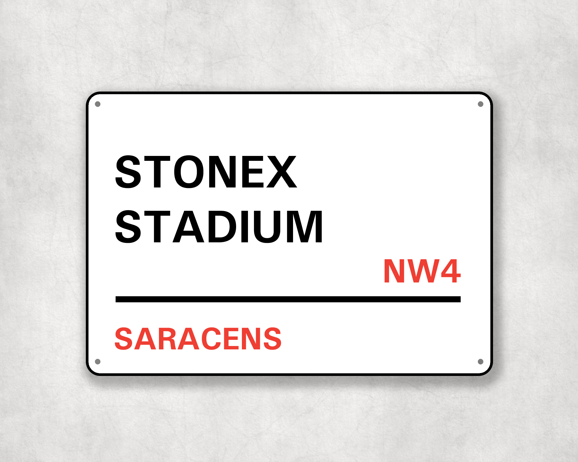 Saracens Rugby Metal Street Sign