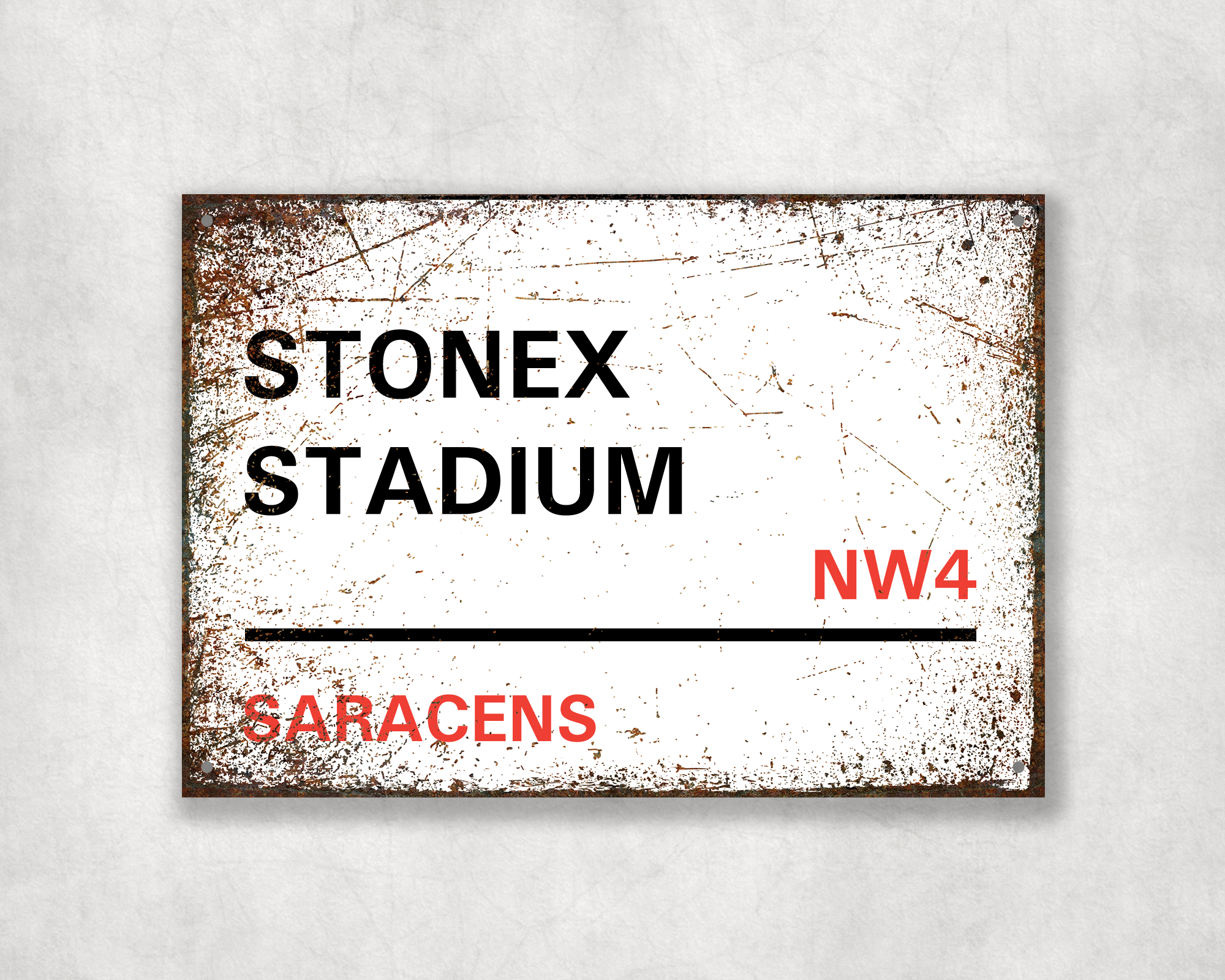 Saracens Rugby Metal Street Sign