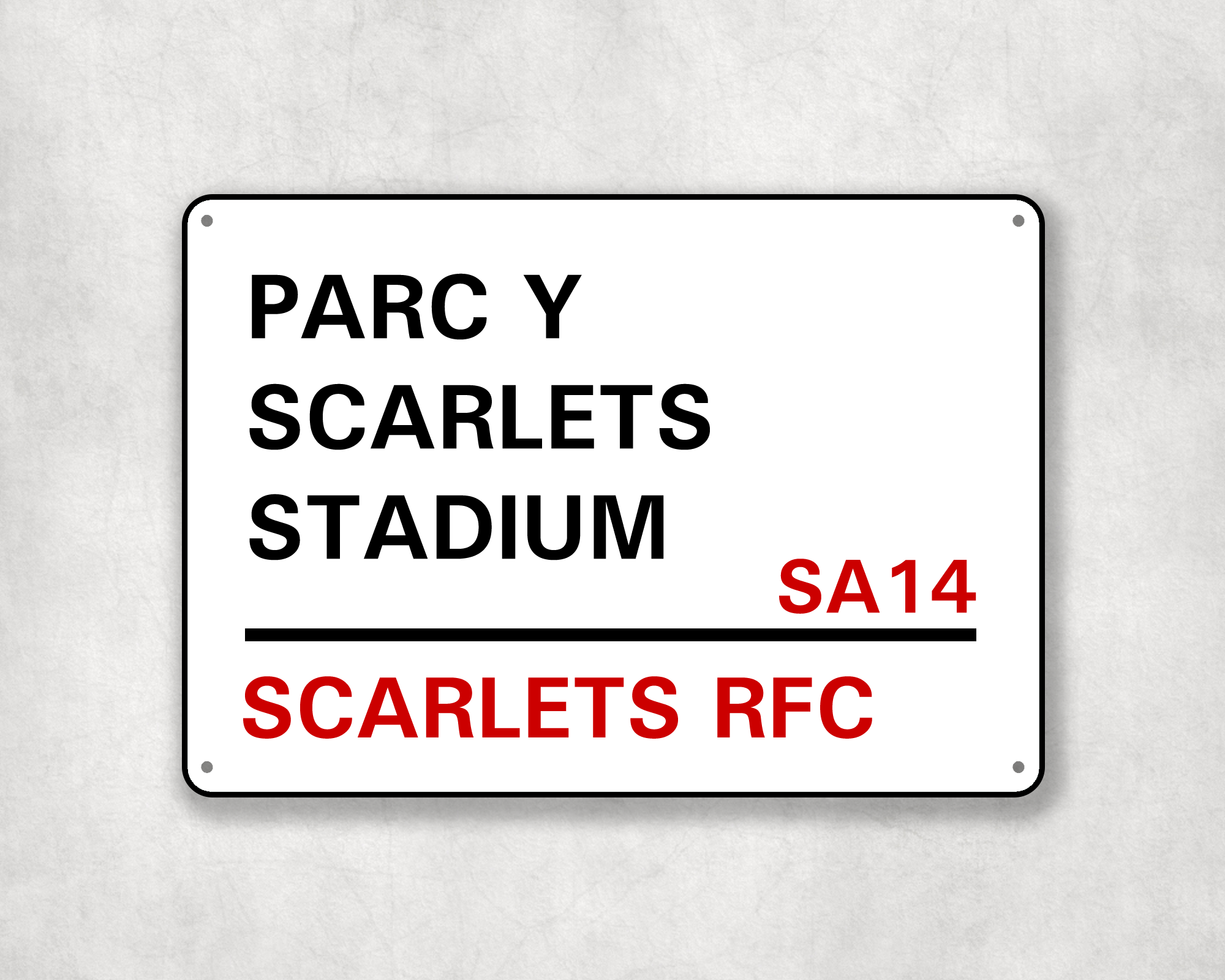 Scarlets Rugby Metal Street Sign