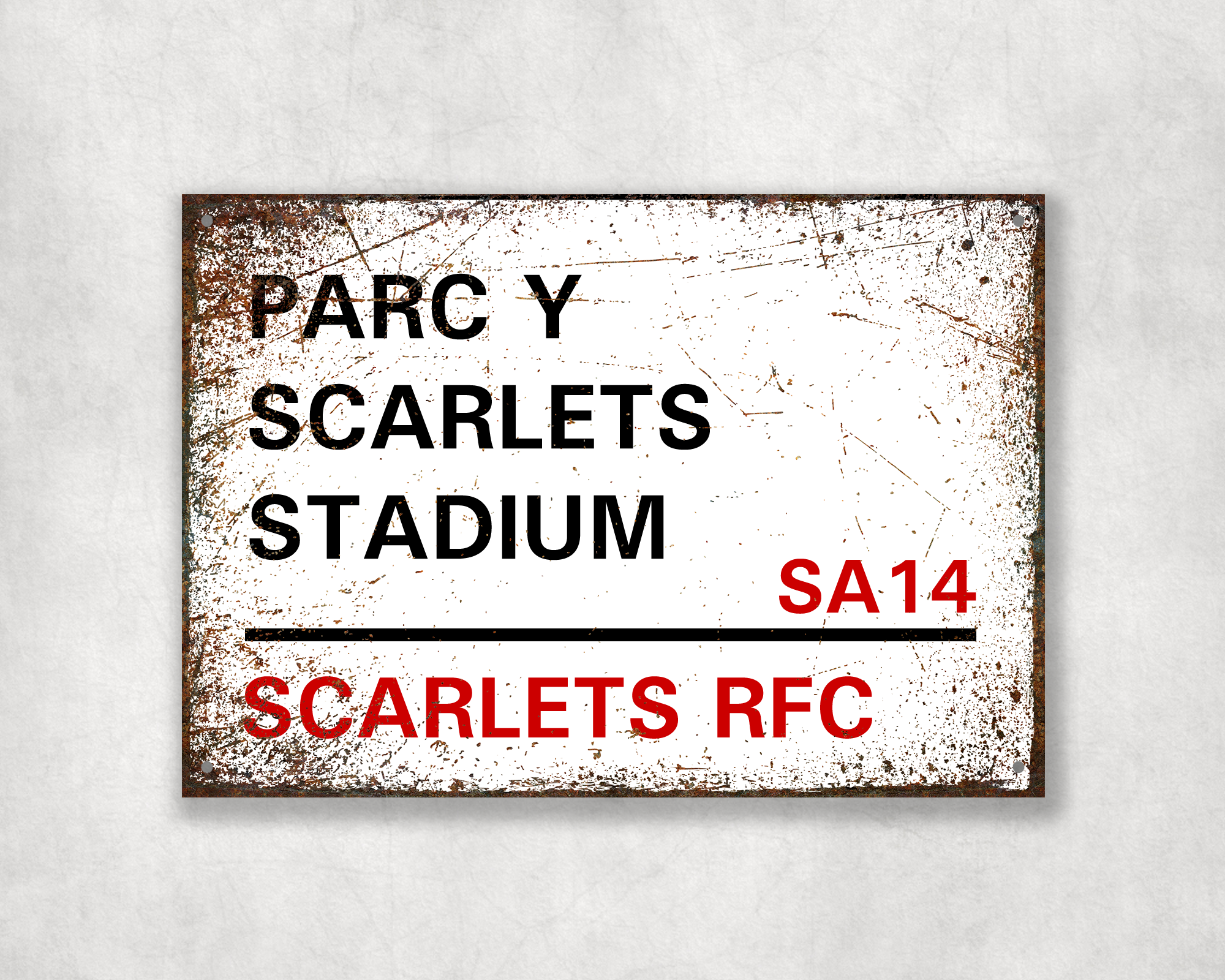 Scarlets Rugby Metal Street Sign