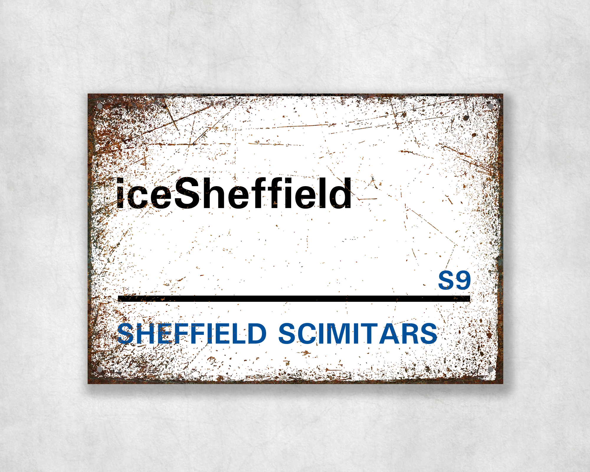 Sheffield Scimitars Ice Hockey Metal Street Sign