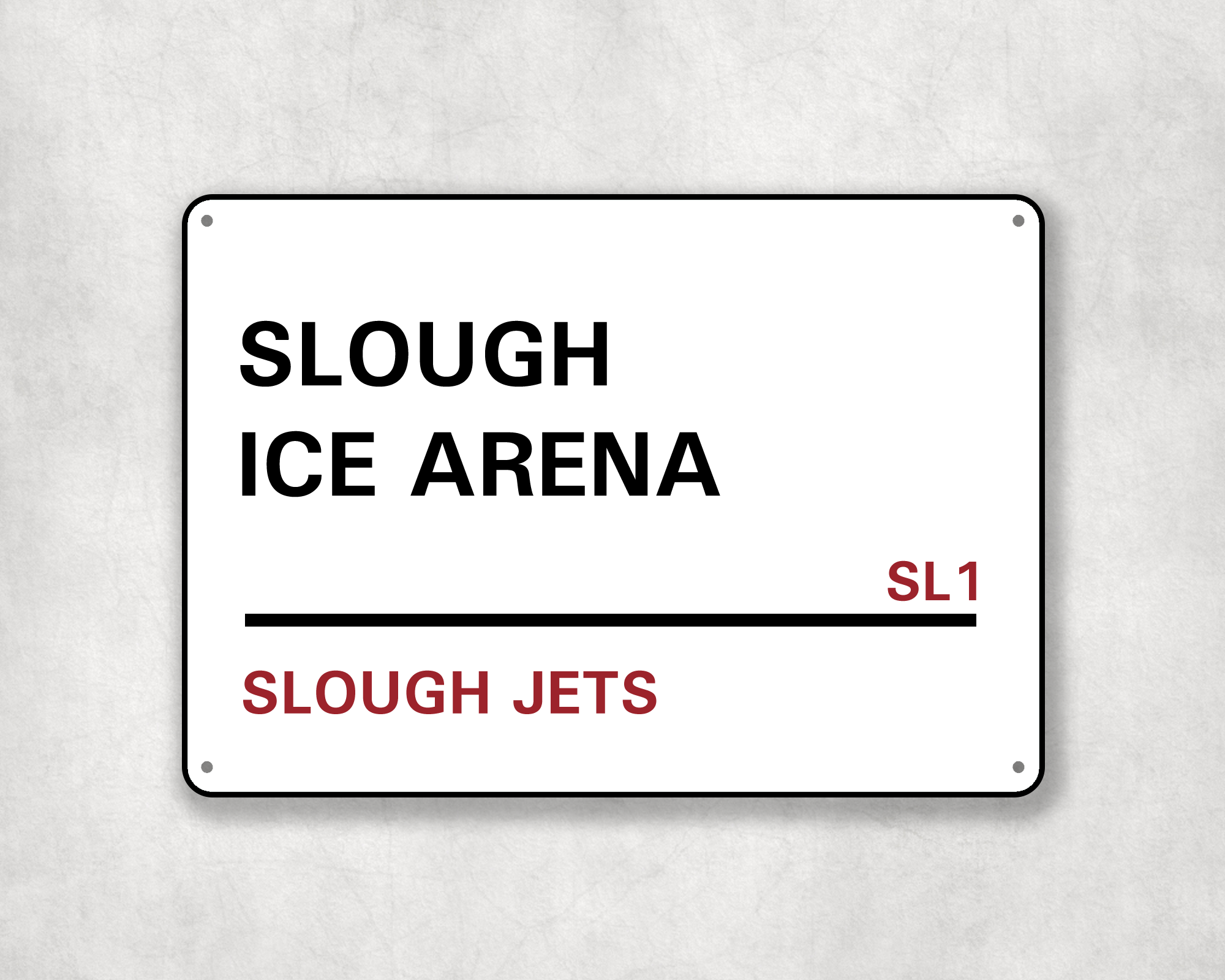 Slough Jets Ice Hockey Metal Street Sign