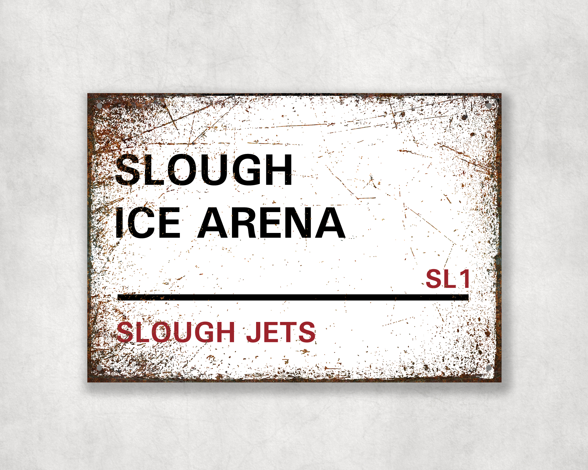 Slough Jets Ice Hockey Metal Street Sign