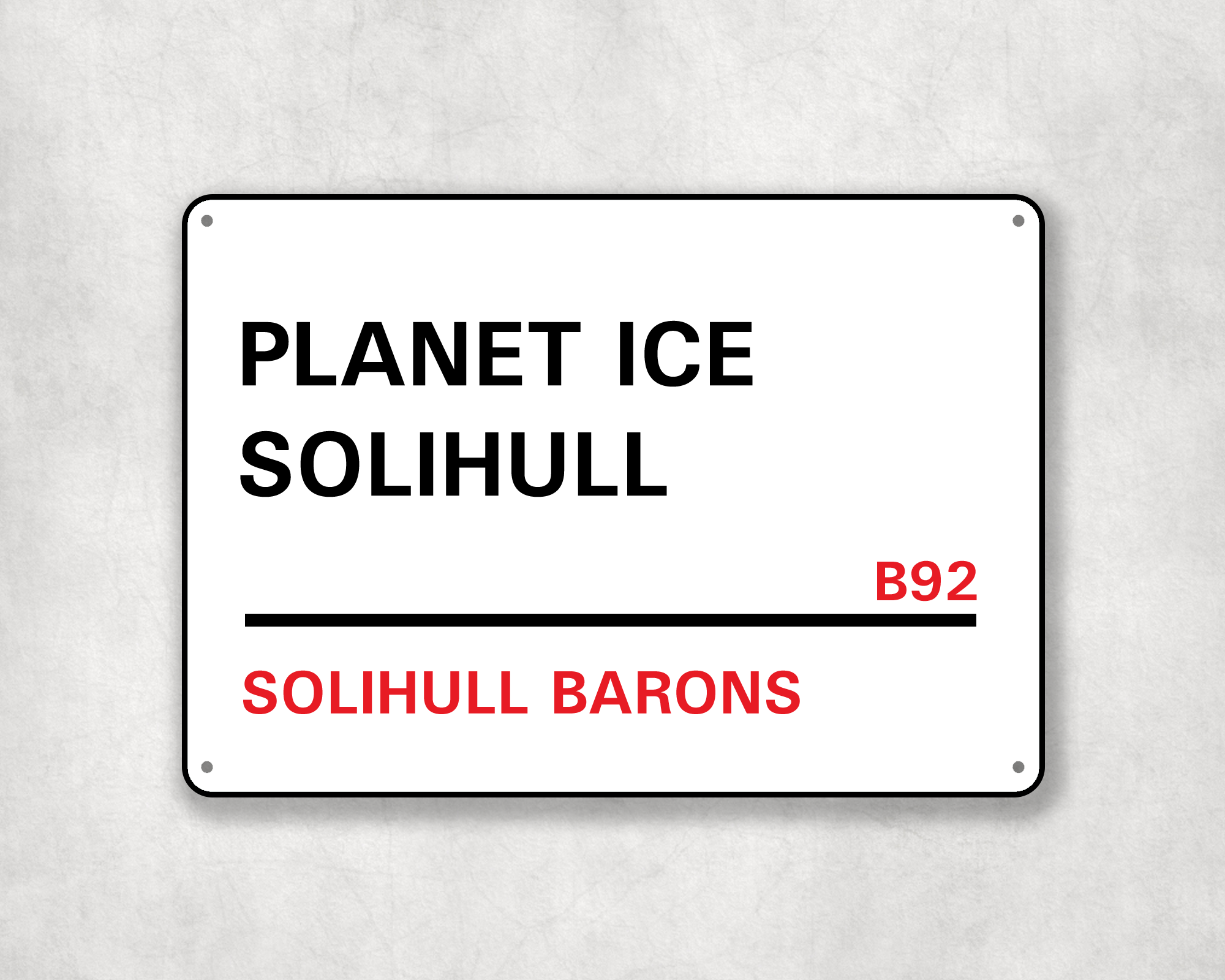 Solihull Barons Ice Hockey Metal Street Sign