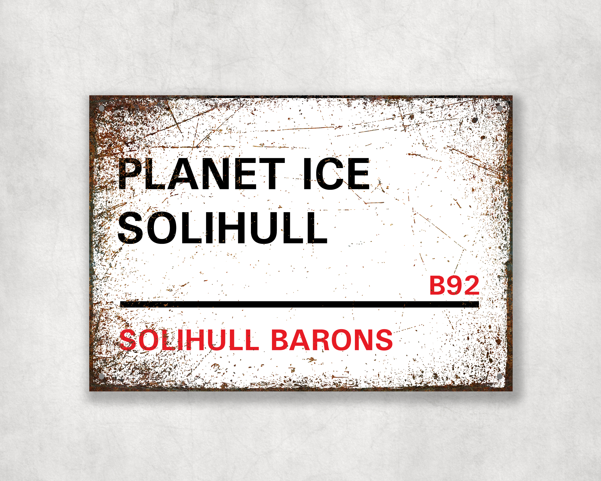 Solihull Barons Ice Hockey Metal Street Sign