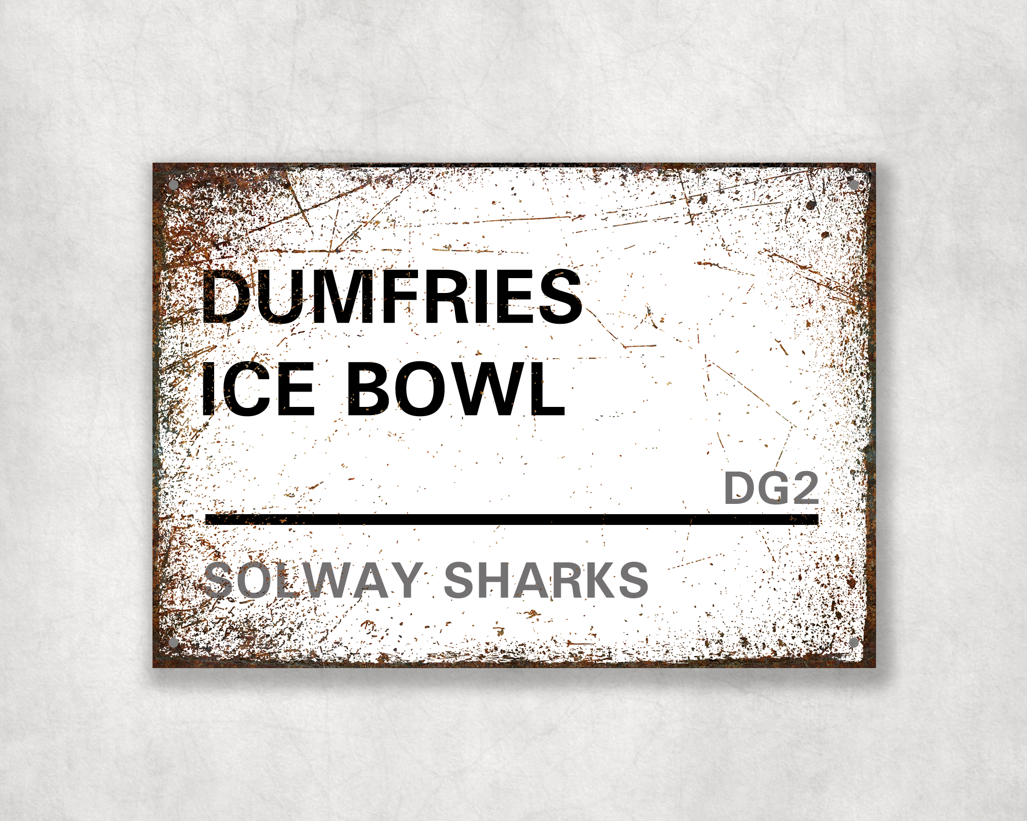 Solway Sharks Ice Hockey Metal Street Sign