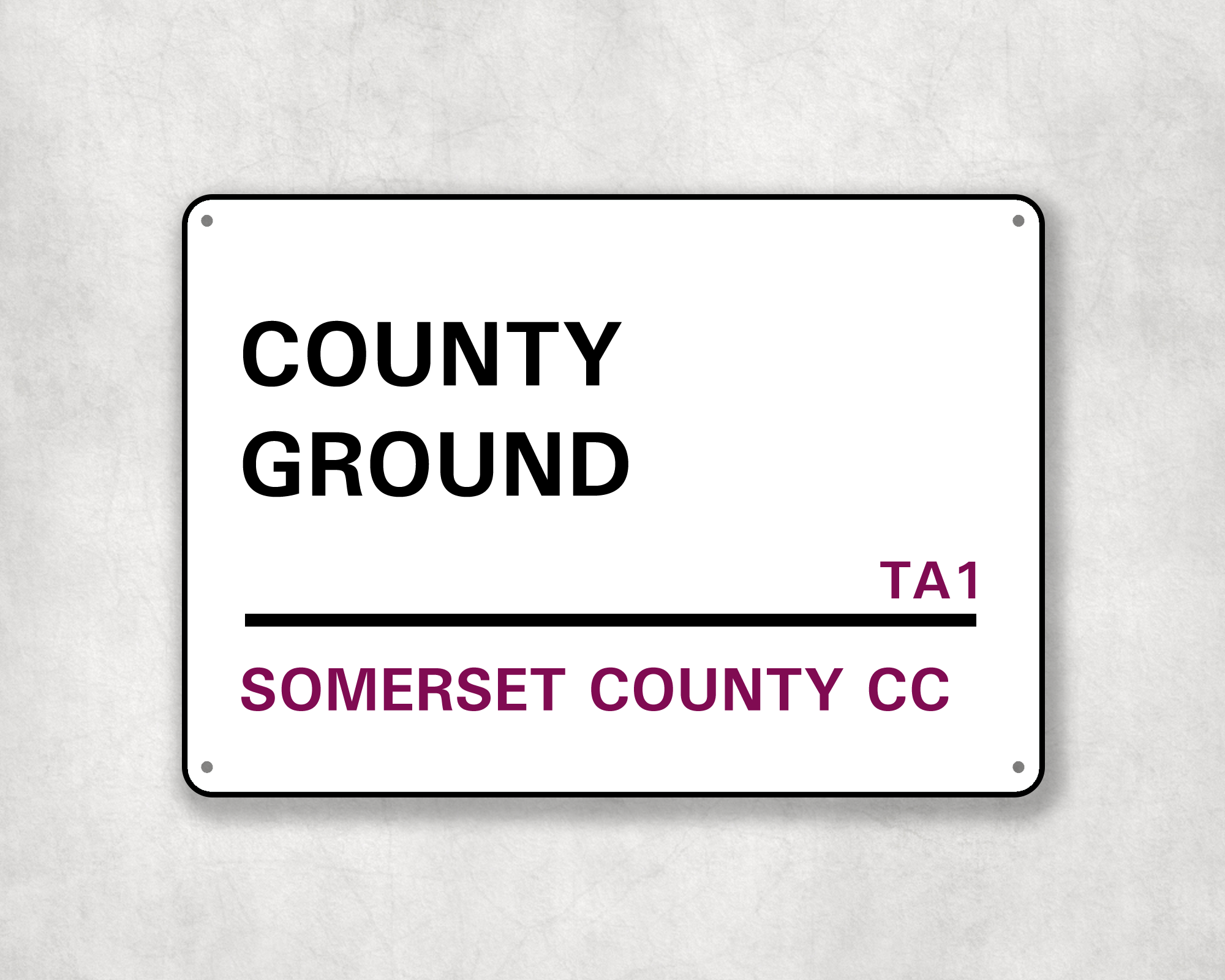 Somerset County Cricket Club Metal Street Sign