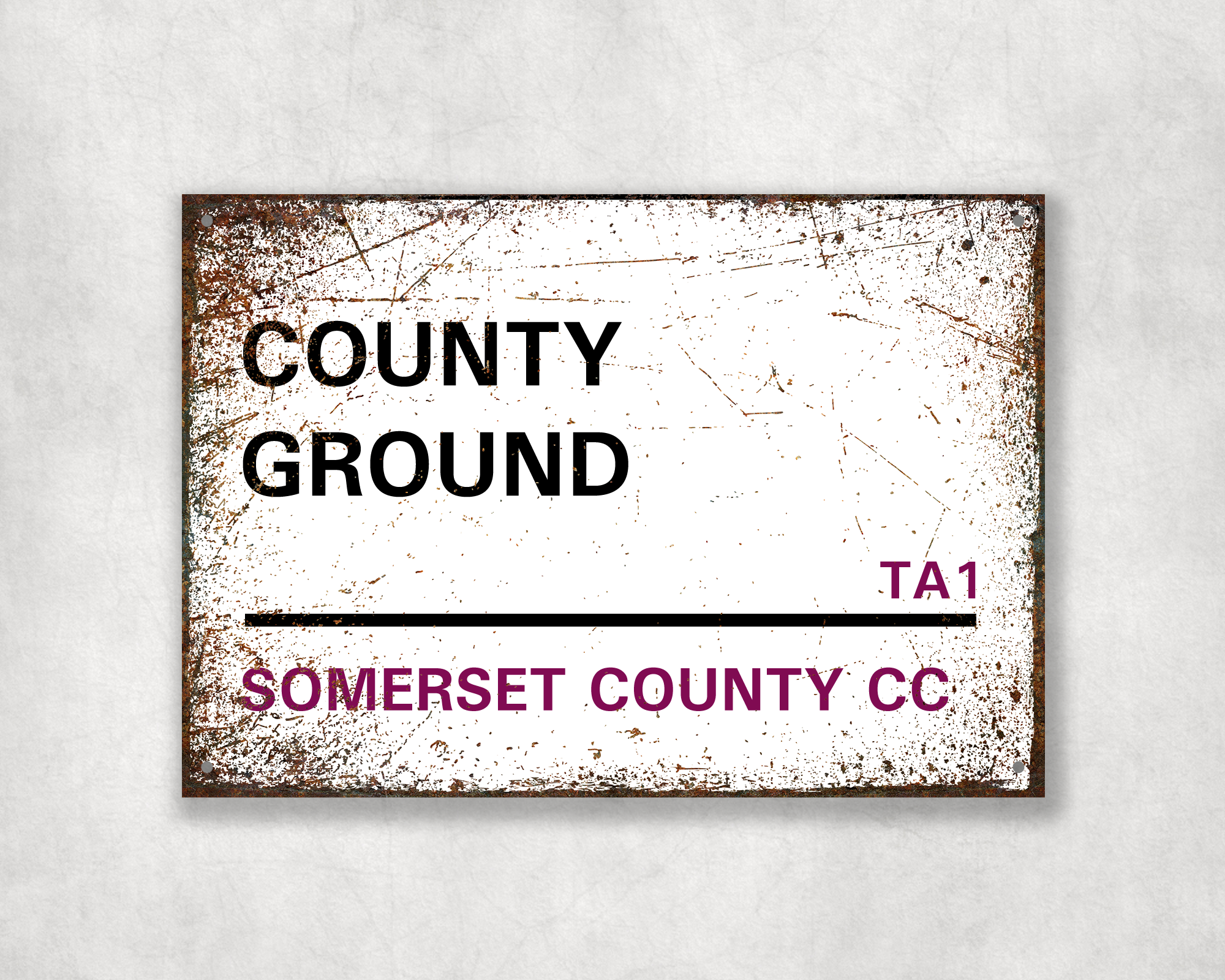 Somerset County Cricket Club Metal Street Sign