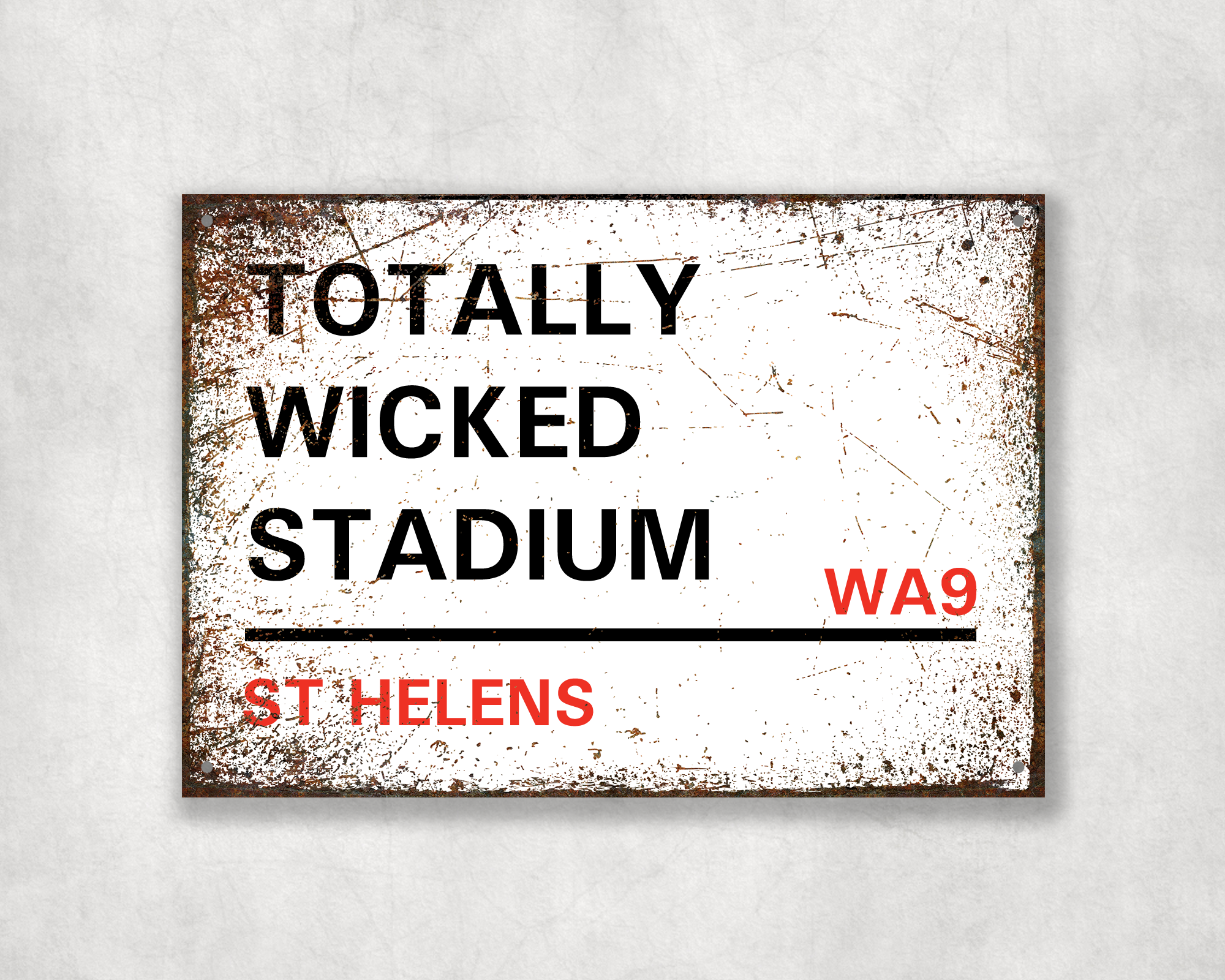 St Helens Rugby Metal Street Sign