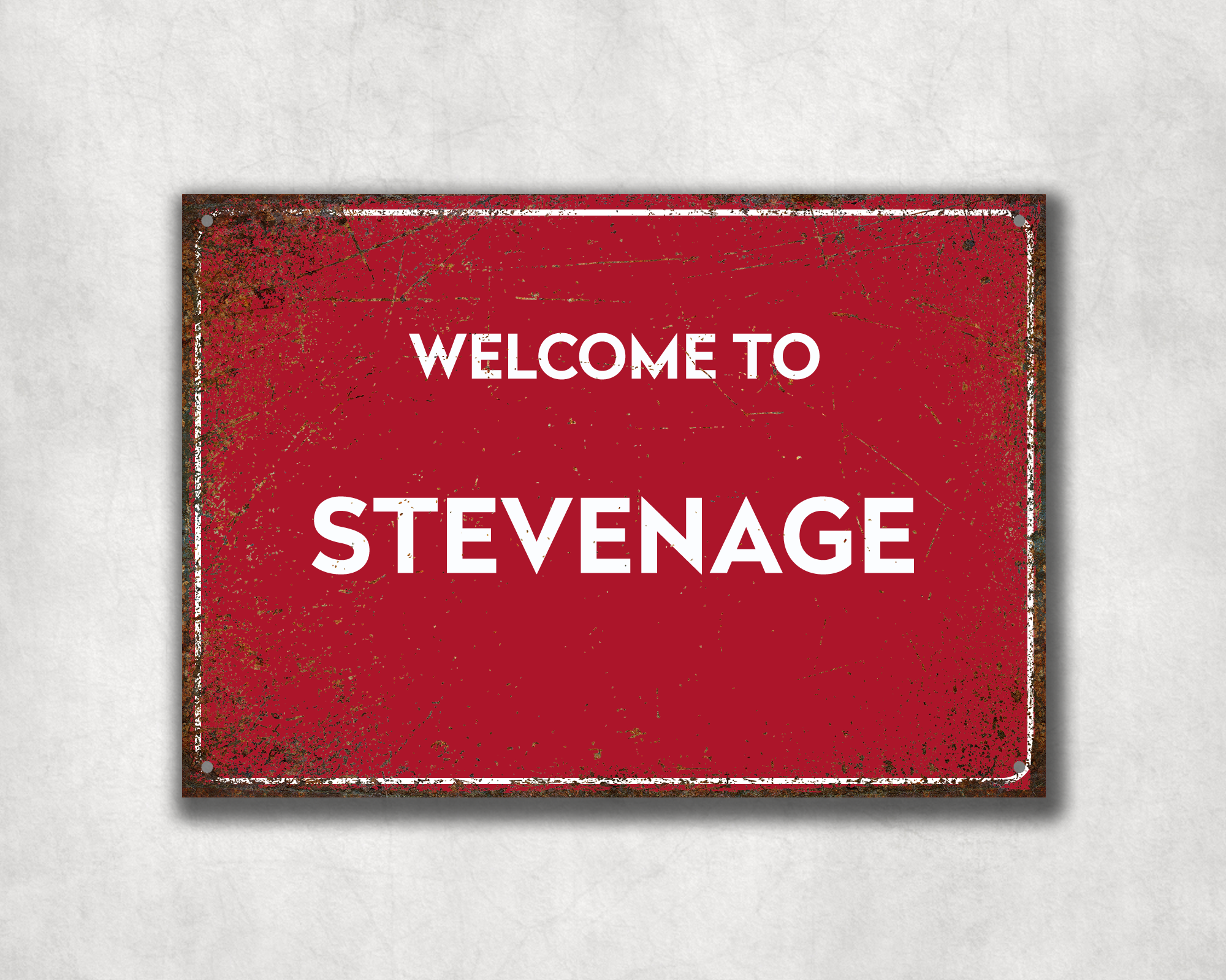 Welcome to Stevenage Metal Sign