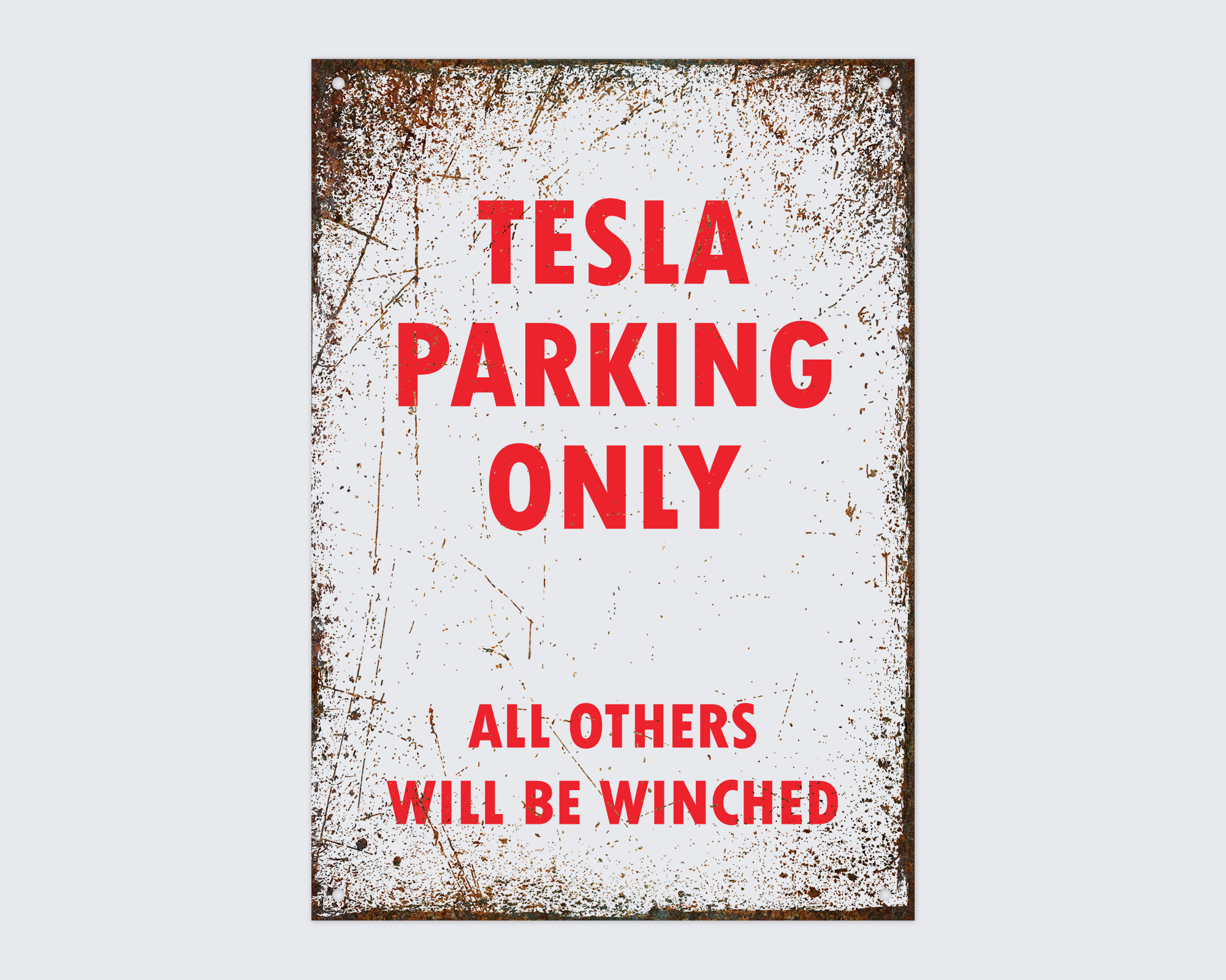 Tesla Parking Metal Sign