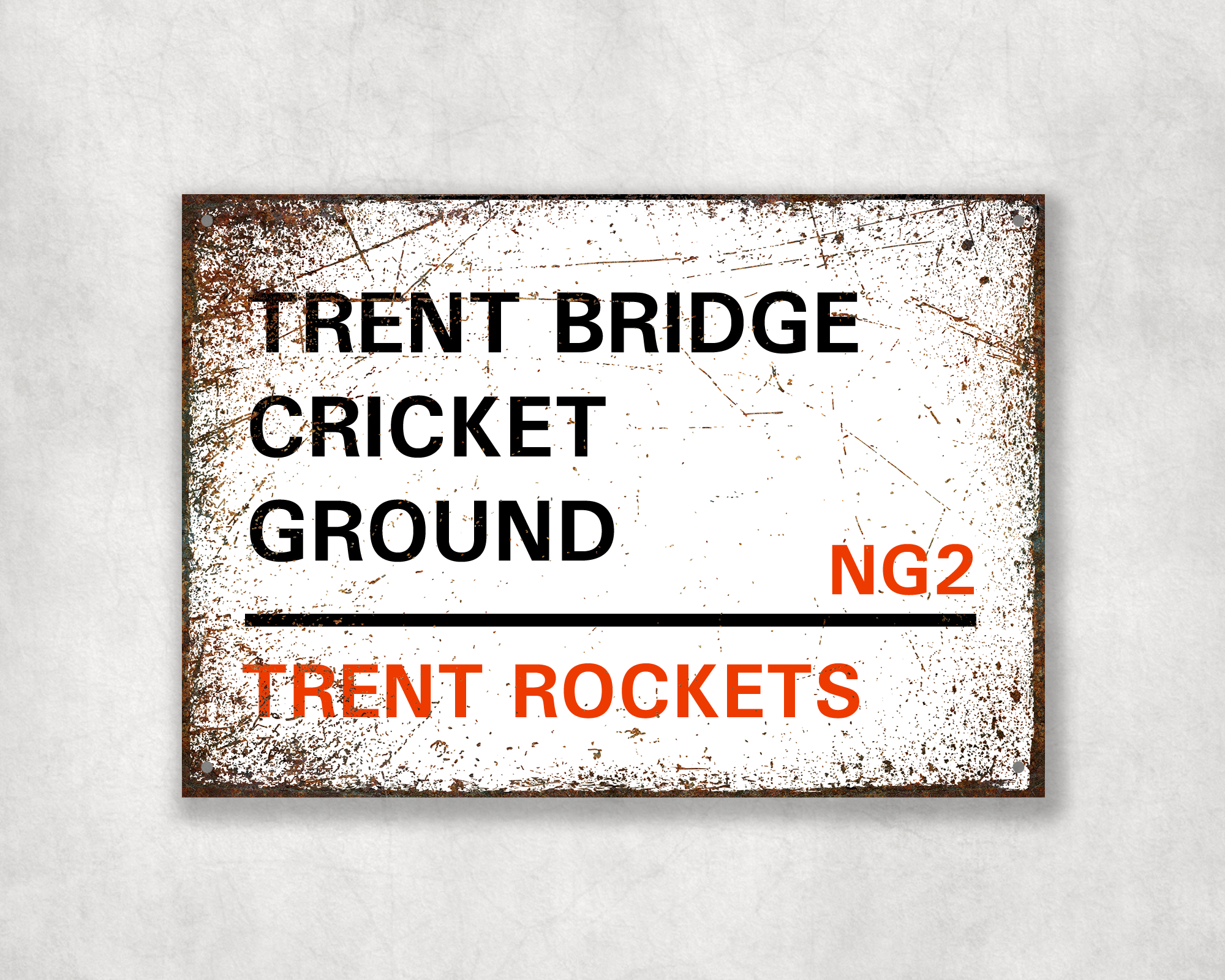 Trent Rockets Cricket Team Metal Street Sign