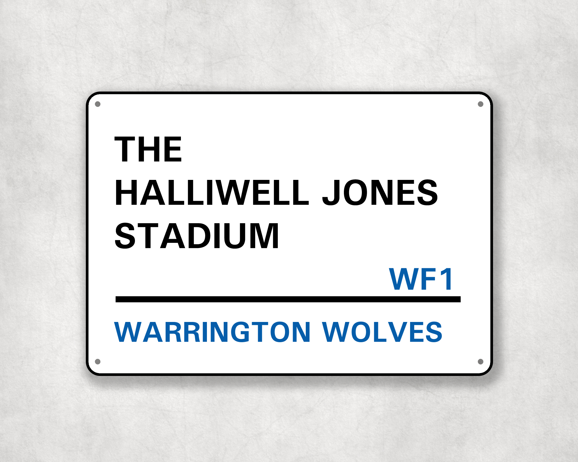 Warrington Wolves Rugby Metal Street Sign