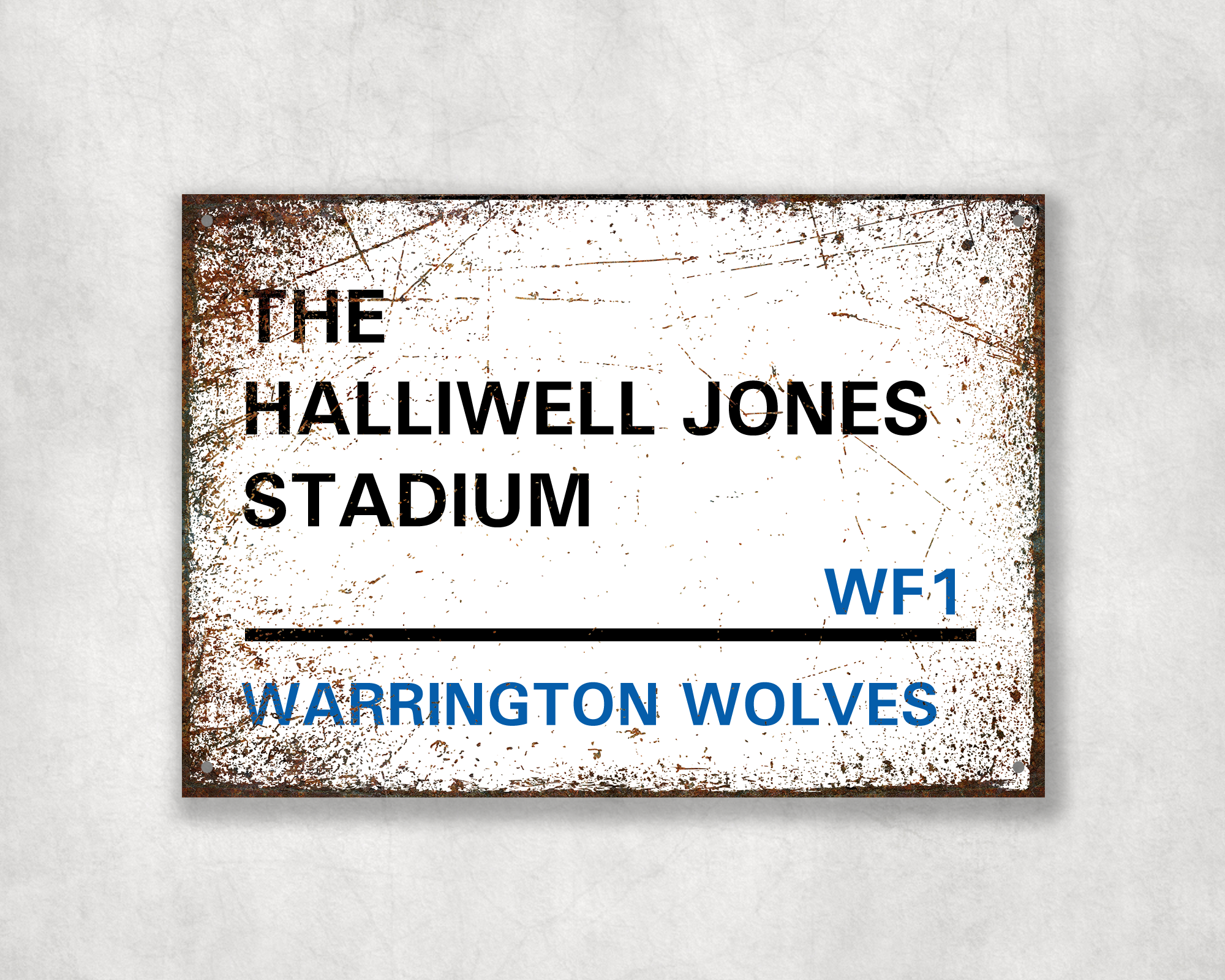 Warrington Wolves Rugby Metal Street Sign