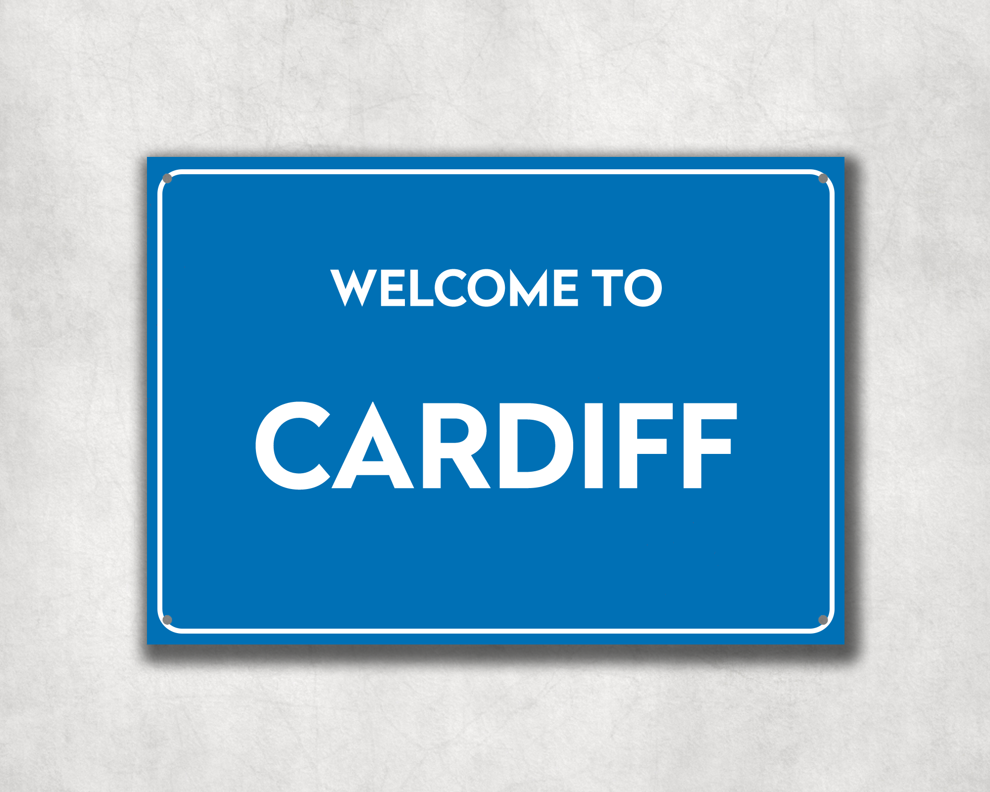 Welcome to Cardiff Metal Sign