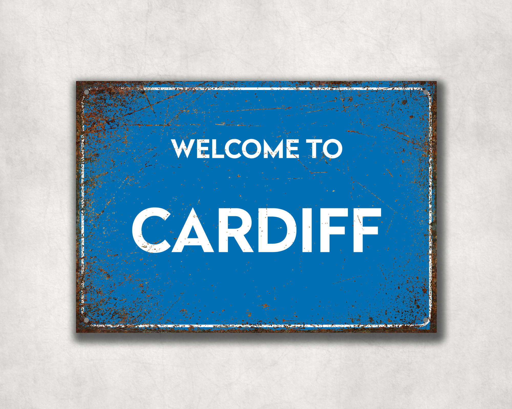 Welcome to Cardiff Metal Sign