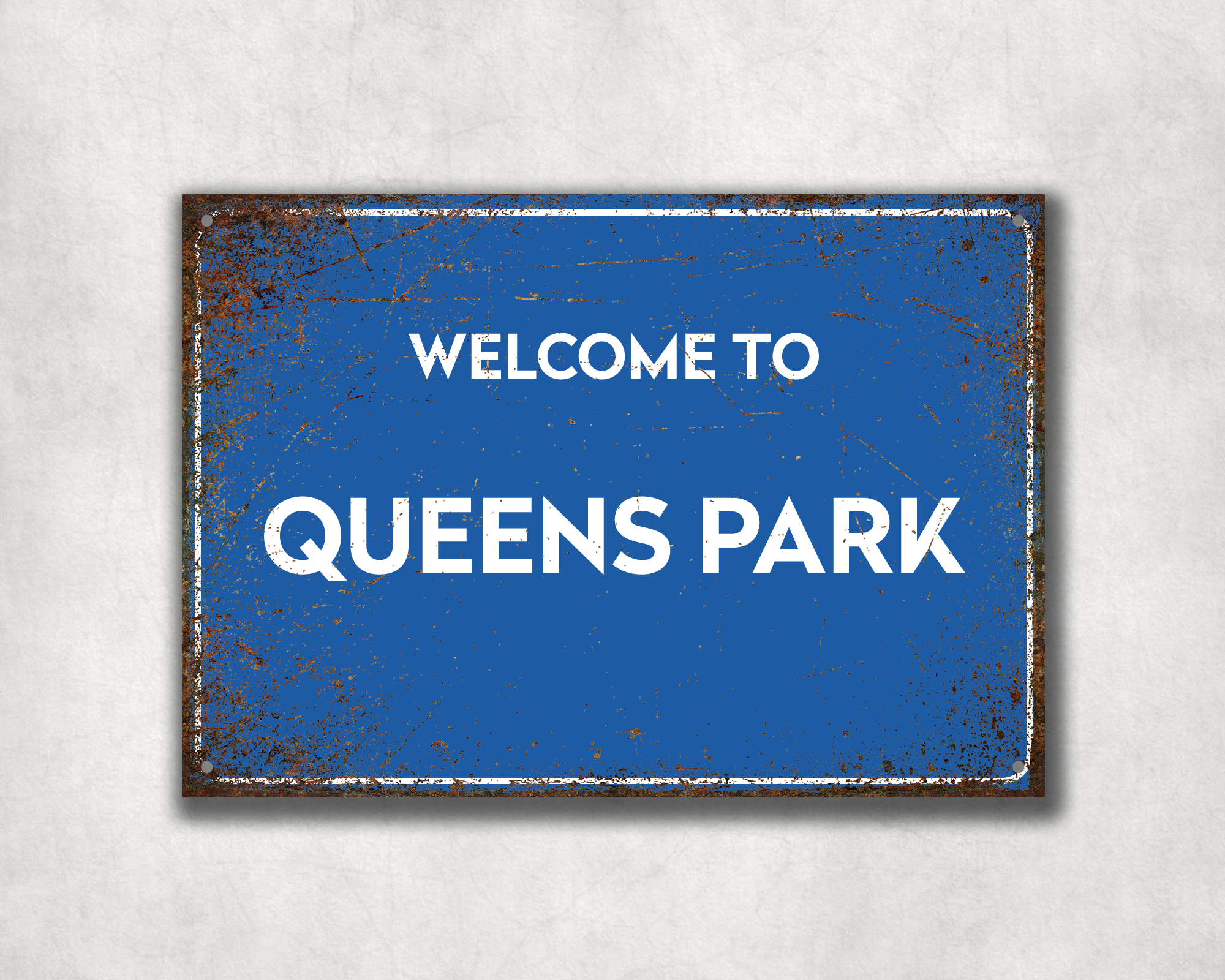 Welcome to Queens Park Metal Sign