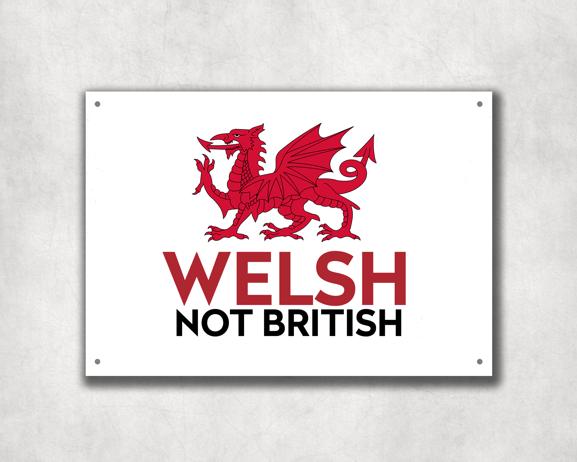 Welsh Not British Metal Street Sign