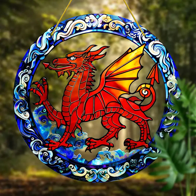 Welsh Dragon Suncatcher Acrylic Hanging Ornament