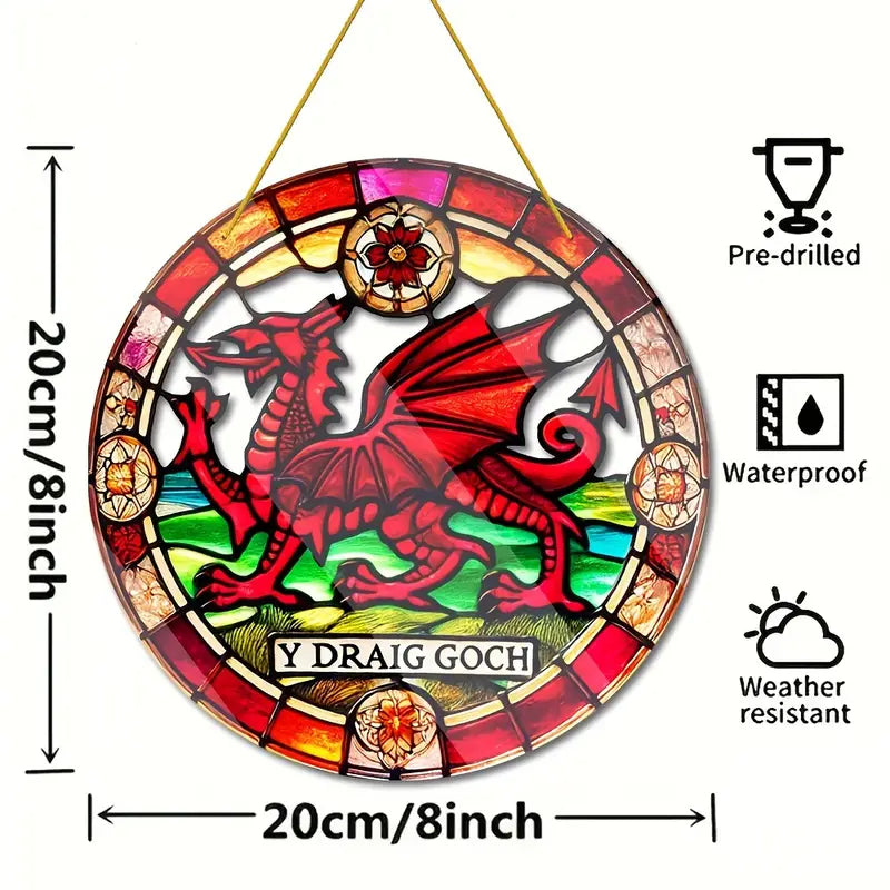 Welsh Dragon Suncatcher Acrylic Hanging Ornament