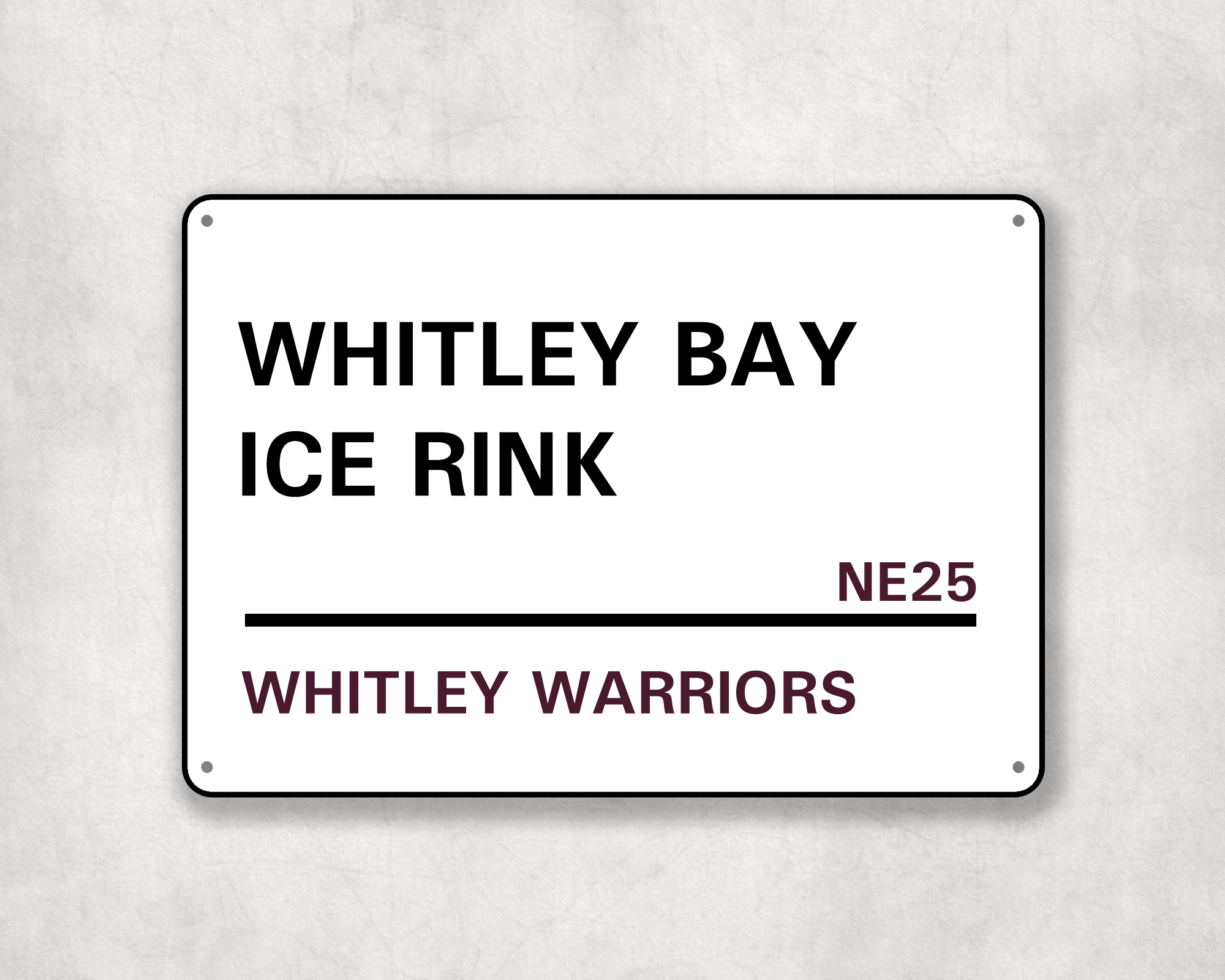 Whitley Warriors Ice Hockey Metal Street Sign