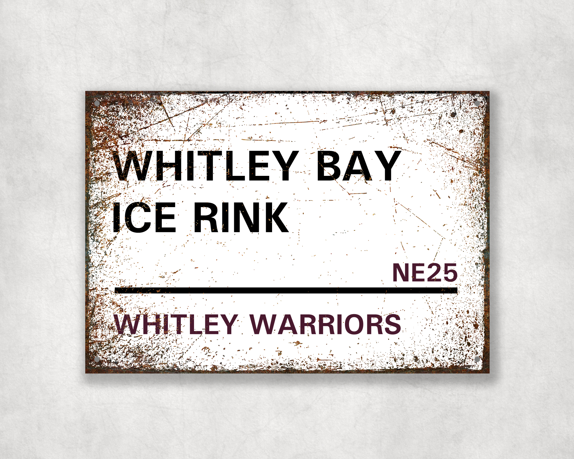 Whitley Warriors Ice Hockey Metal Street Sign