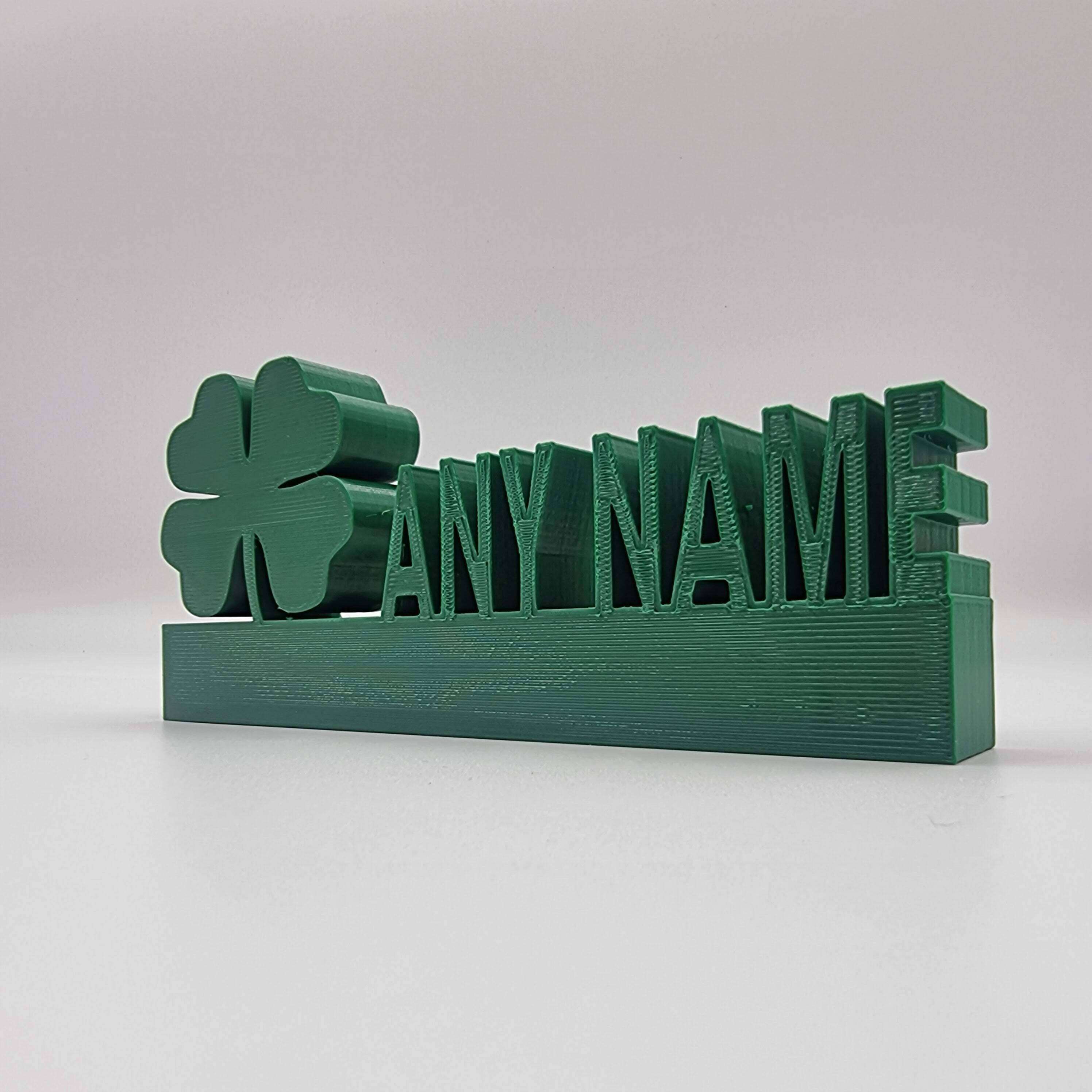 Celtic FC Personalised Name Shelf Display Stand Figure Sign Plaque Fan Gift Football 3D Printed, Celtic Gift, Name Plate, Irish Clover