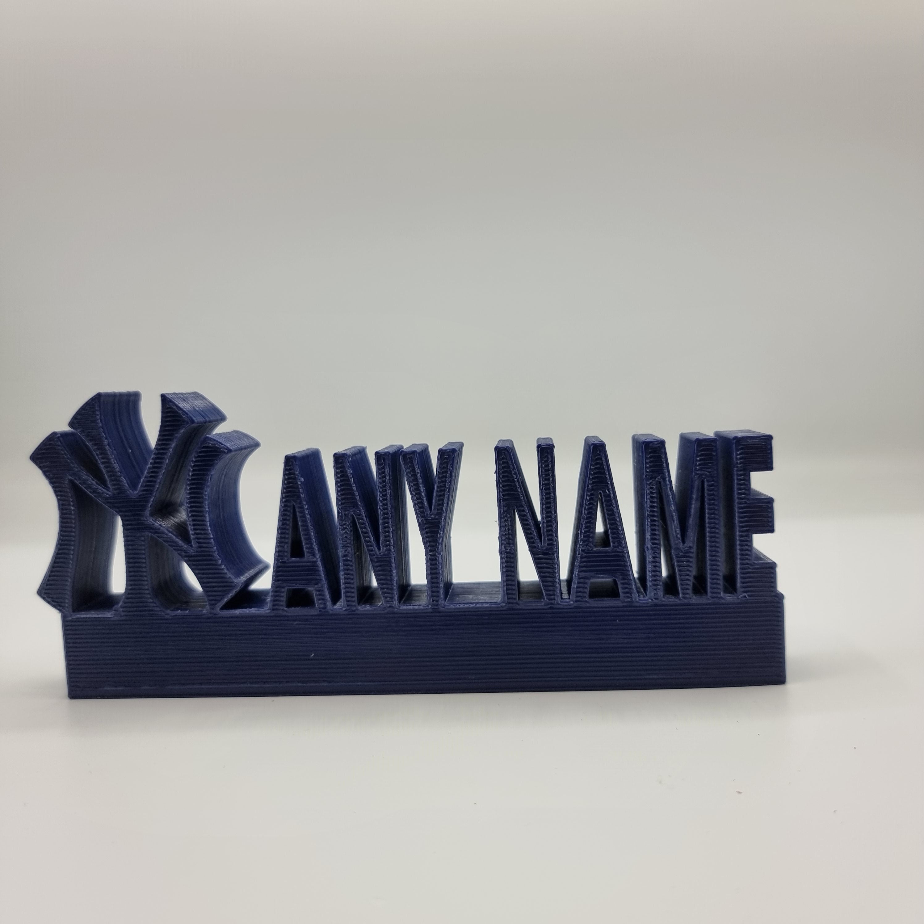 New York Yankees Personalised Name Shelf, Display Stand Sign Plaque Fan Gift NY Gift 3D Printed, NY Sign, Yankees Name Name Plate