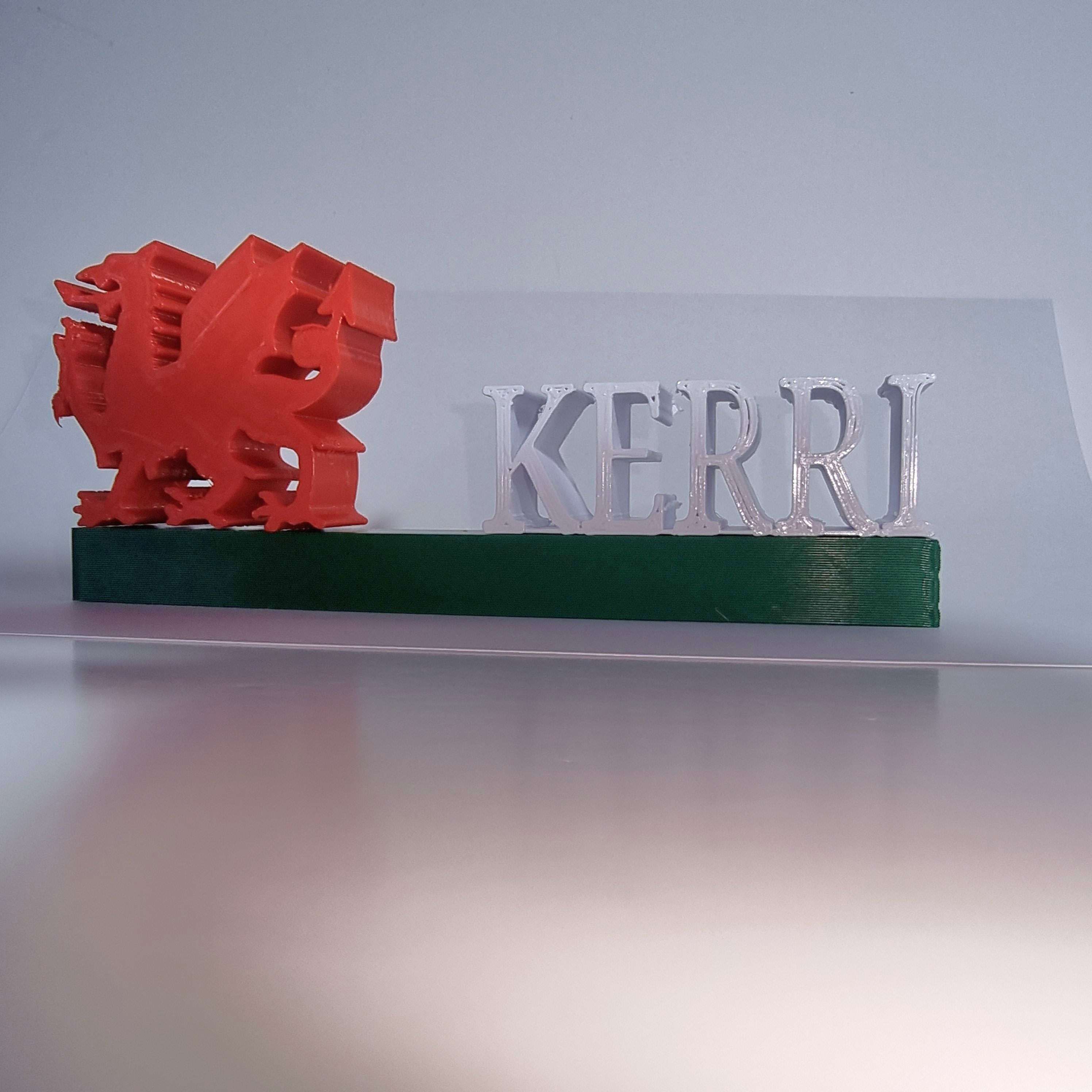 Wales Personalised Name Shelf Display Stand Figure Sign Plaque Fan Gift Welsh Gift 3D Printed, Welsh Dragon Sign, Welsh Name Name Plate