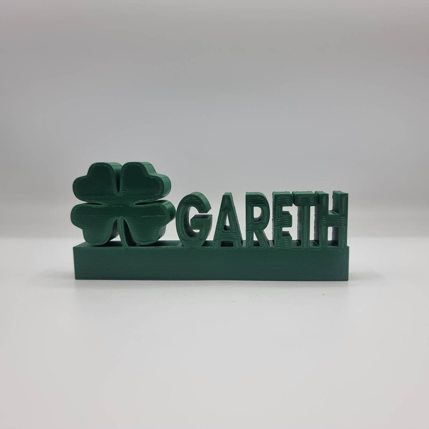 Celtic FC Personalised Name Shelf Display Stand Figure Sign Plaque Fan Gift Football 3D Printed, Celtic Gift, Name Plate, Irish Clover