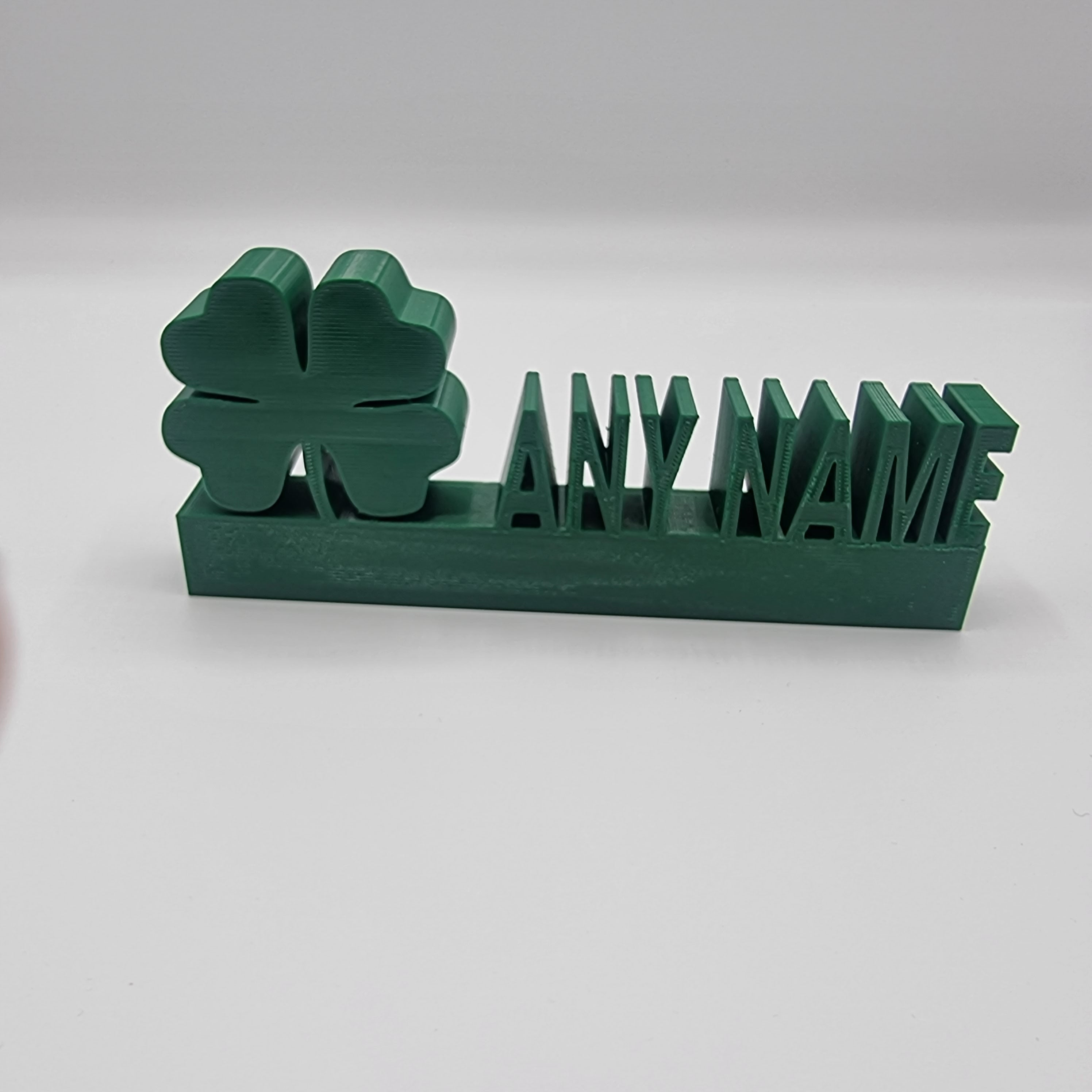 Celtic FC Personalised Name Shelf Display Stand Figure Sign Plaque Fan Gift Football 3D Printed, Celtic Gift, Name Plate, Irish Clover