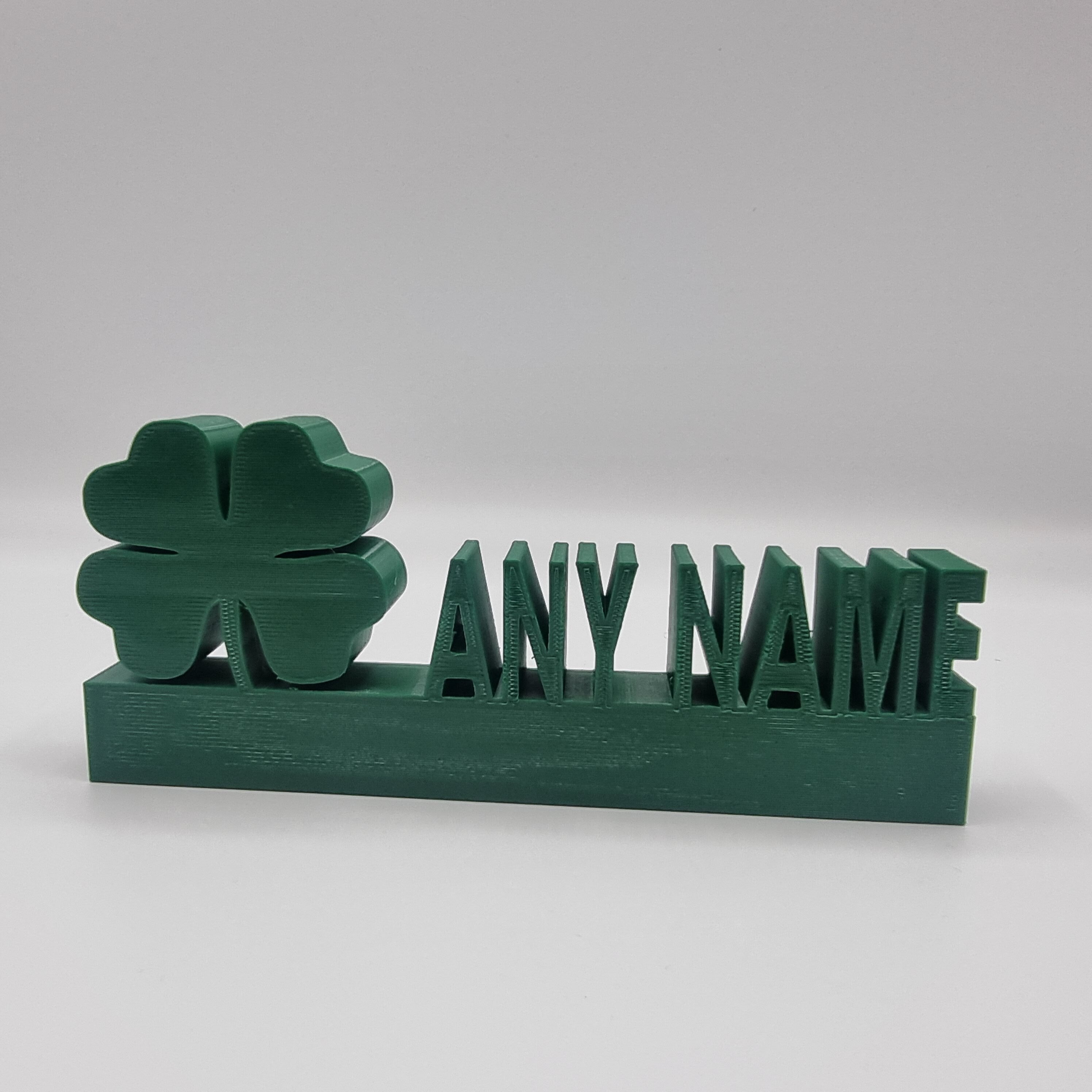 Celtic FC Personalised Name Shelf Display Stand Figure Sign Plaque Fan Gift Football 3D Printed, Celtic Gift, Name Plate, Irish Clover