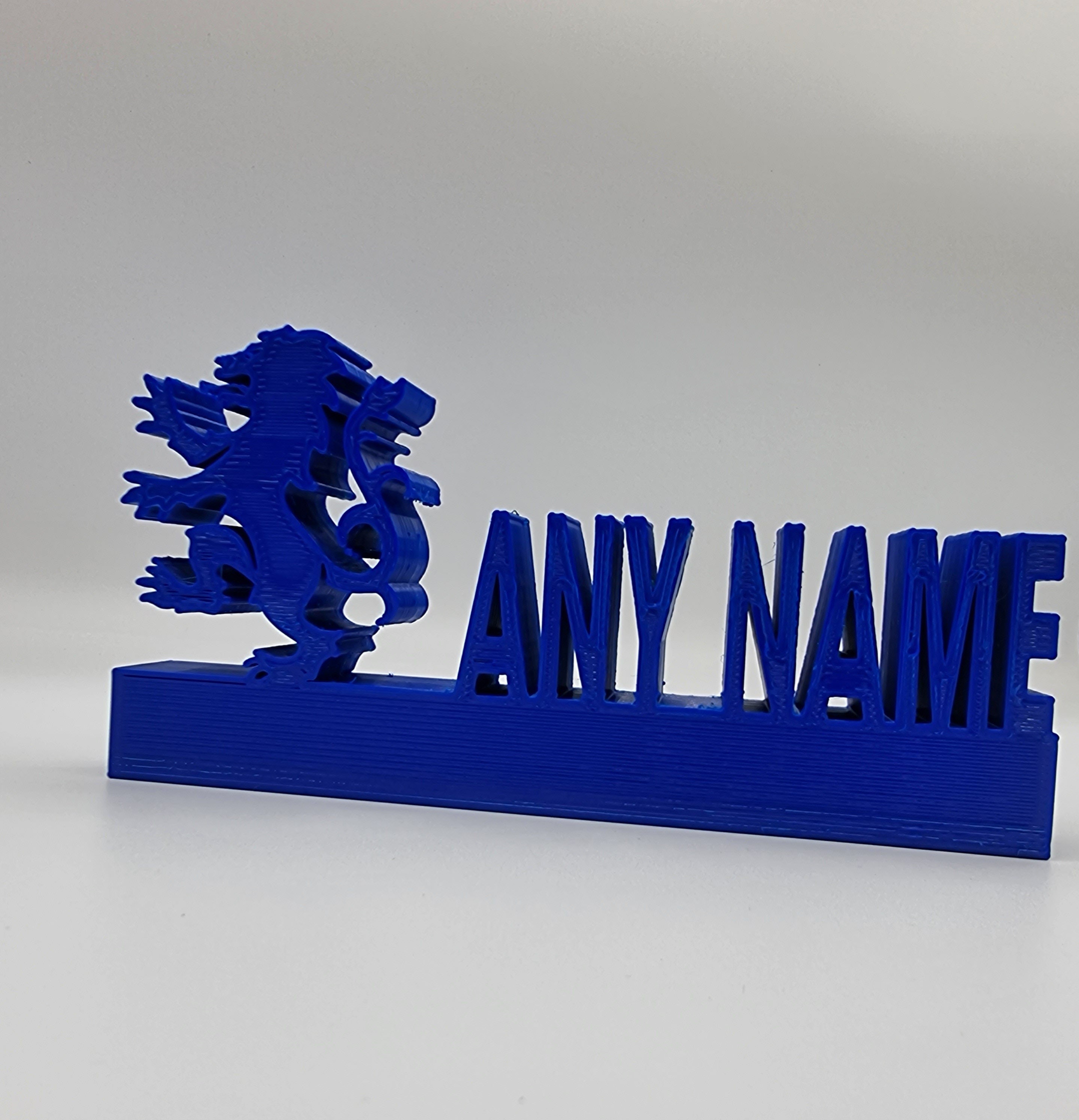 Rangers FC Personalised Name Shelf Display Stand Figure Sign Plaque Fan Gift Football 3D Printed, Rangers Gift, Name Plate, Rangers Souvenir