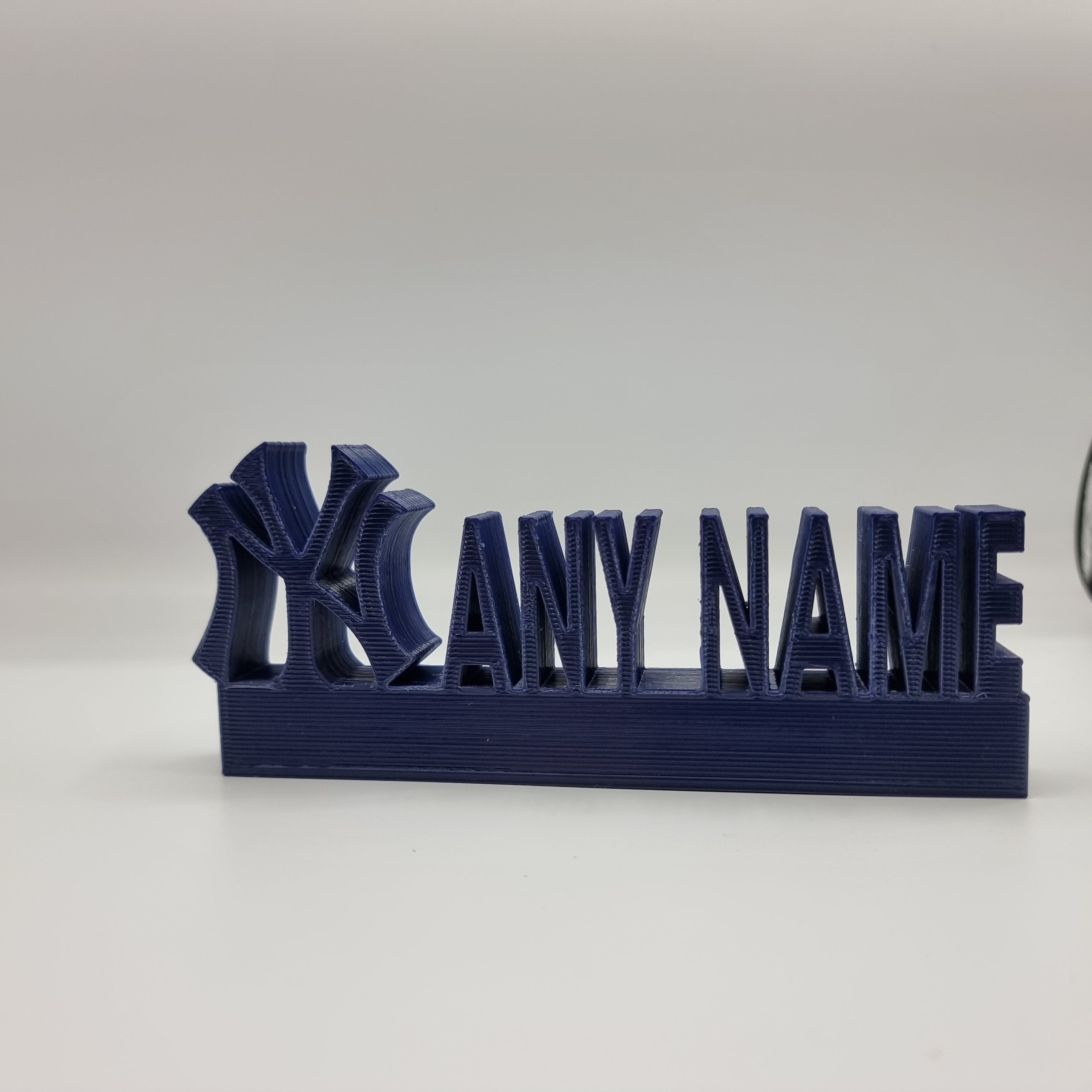 New York Yankees Personalised Name Shelf, Display Stand Sign Plaque Fan Gift NY Gift 3D Printed, NY Sign, Yankees Name Name Plate