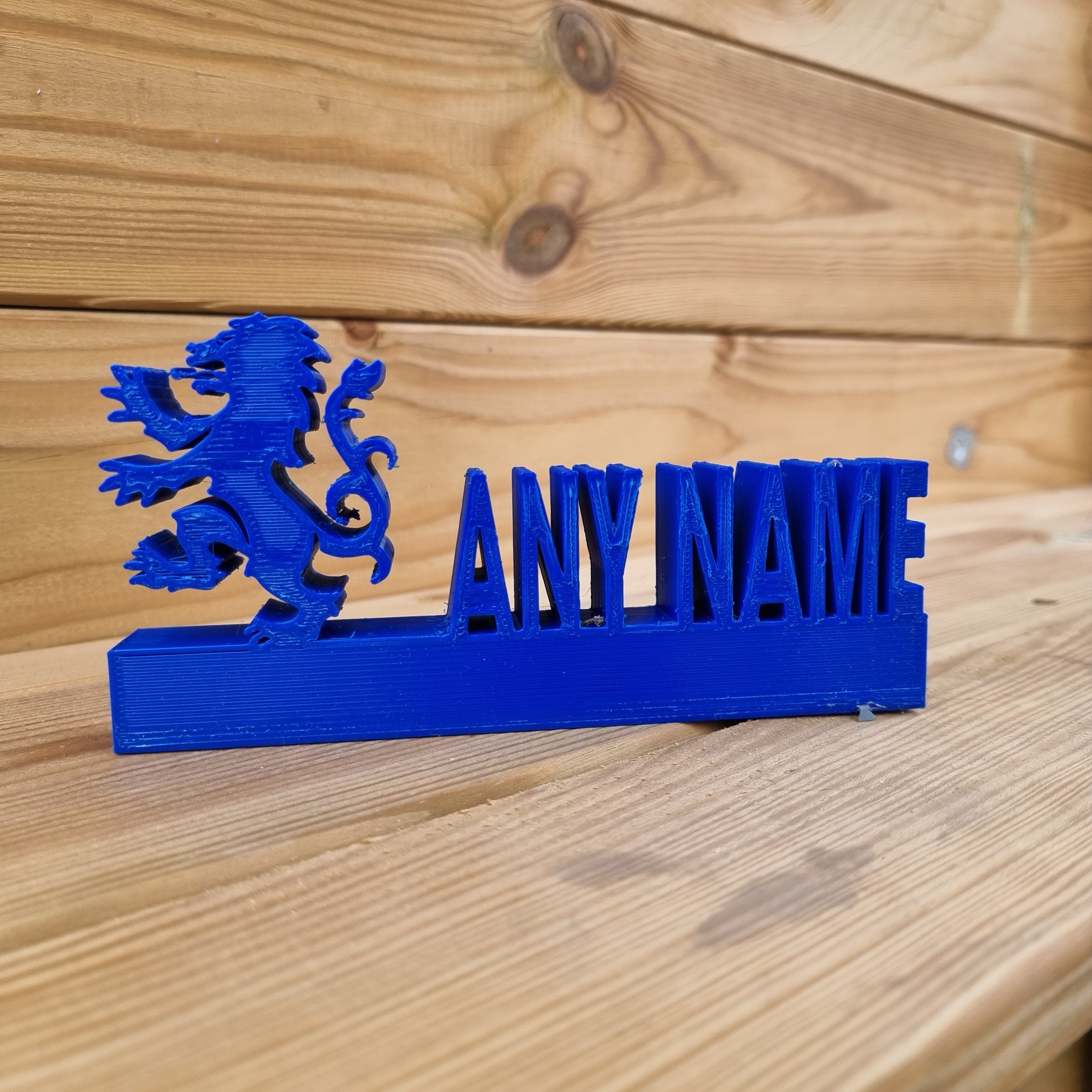 Rangers FC Personalised Name Shelf Display Stand Figure Sign Plaque Fan Gift Football 3D Printed, Rangers Gift, Name Plate, Rangers Souvenir