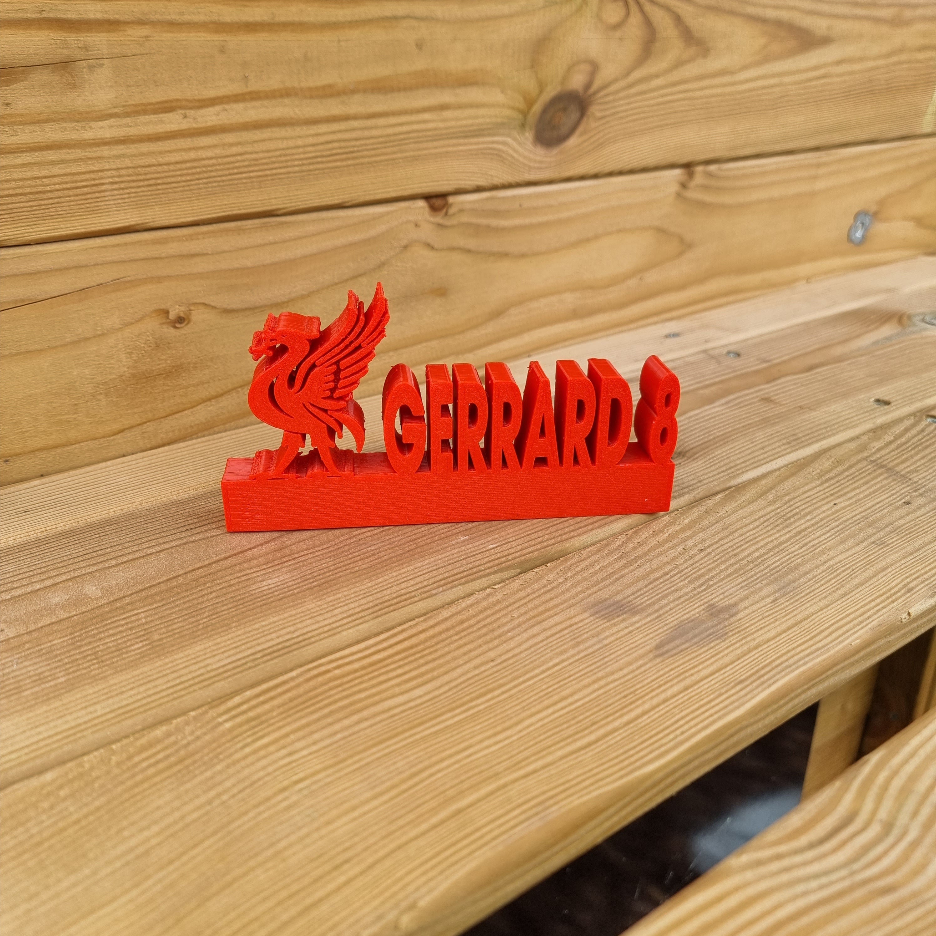 Liverpool FC Liverbird Personalised Name Shelf Display Stand Figure Sign Plaque Fan Gift Football 3D Printed Custom Colours, Name Plate