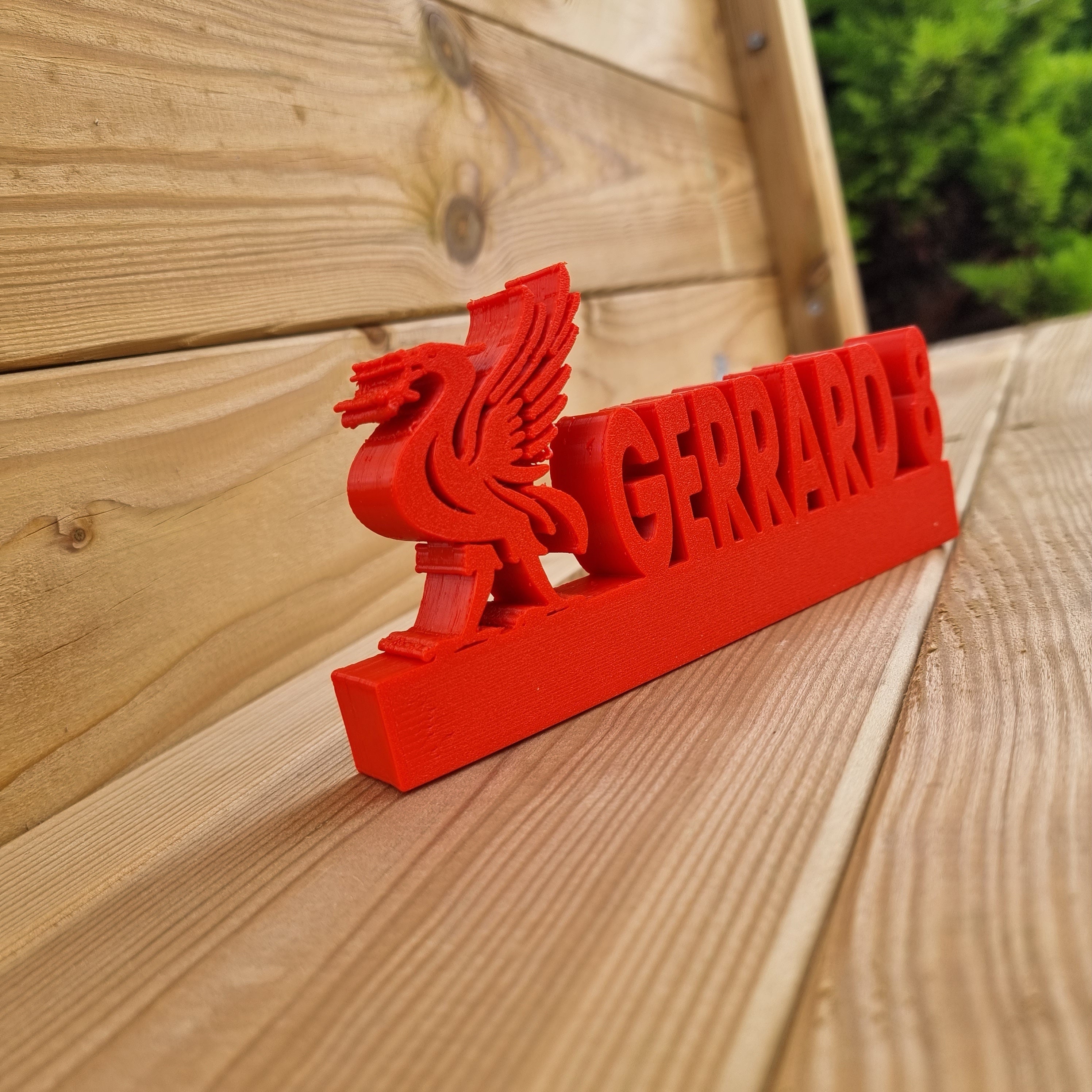 Liverpool FC Liverbird Personalised Name Shelf Display Stand Figure Sign Plaque Fan Gift Football 3D Printed Custom Colours, Name Plate